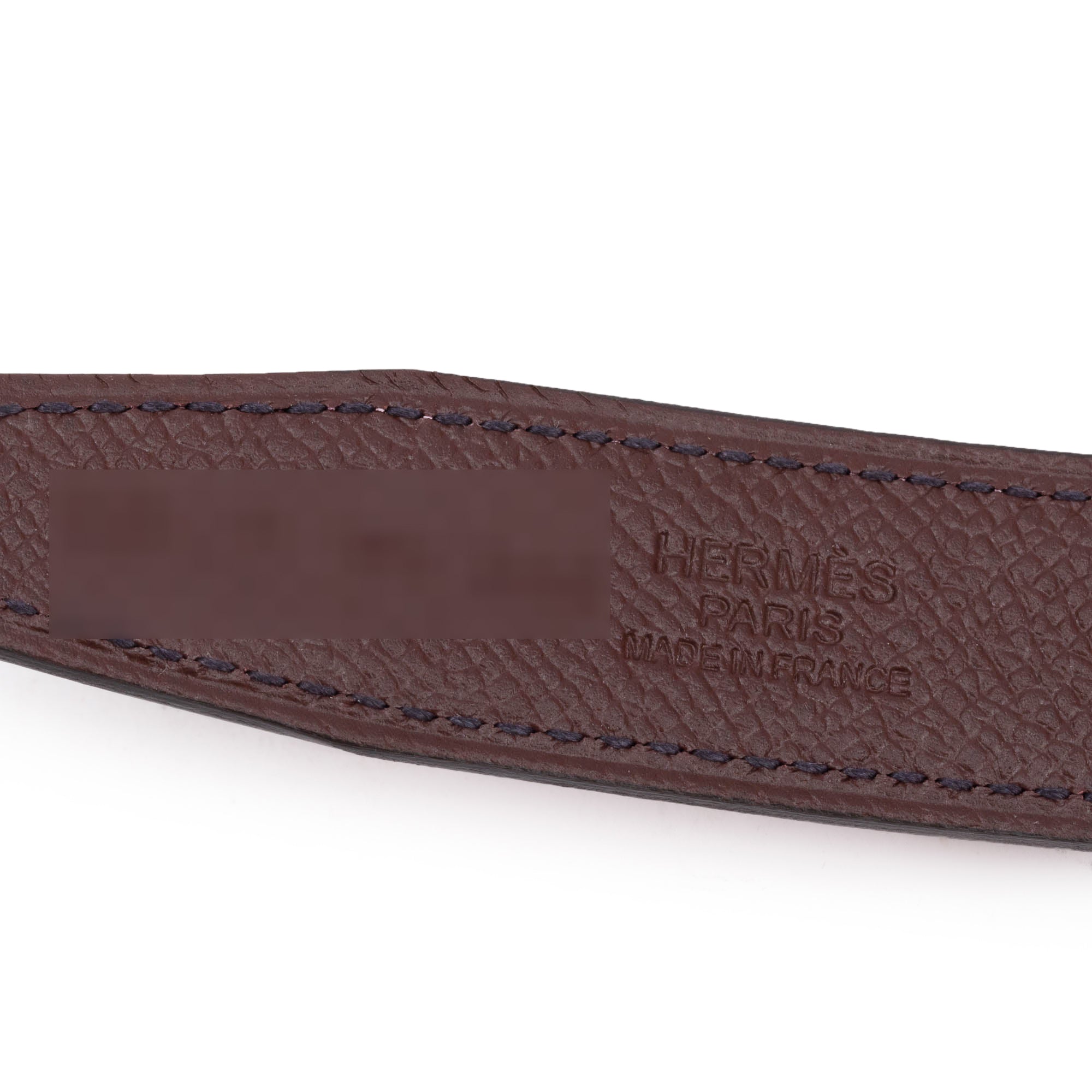 Hermes 2021 Mauve Sylvestre/Rouge Sellier Swift & Epsom Leather Reversible 24 MM Mini Palladium Plated Constance Martelee Belt Kit w/ Box