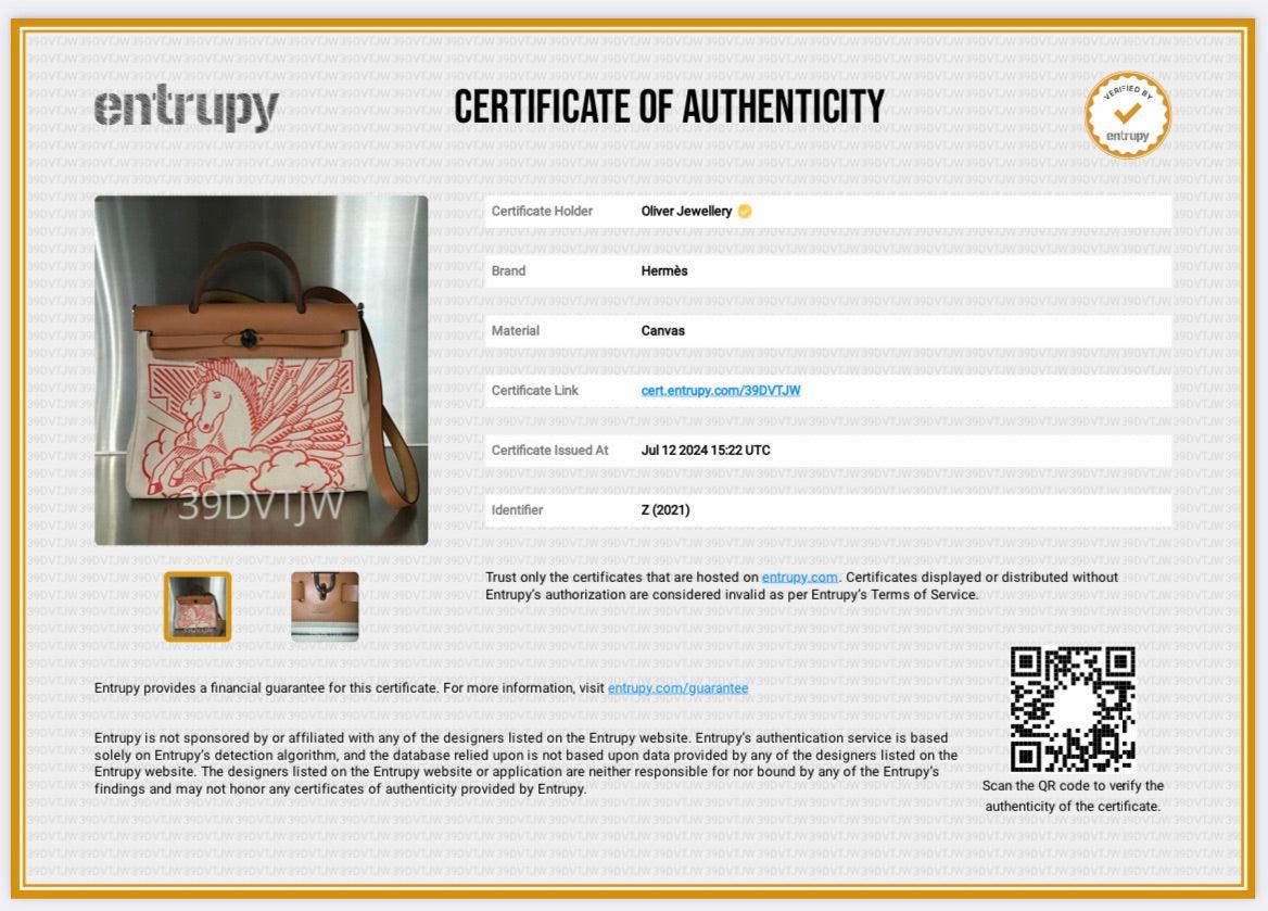 Hermes 2021 Natural Toile Militaire Vache Hunter Rose Pegase Pop Herbag Zip 31