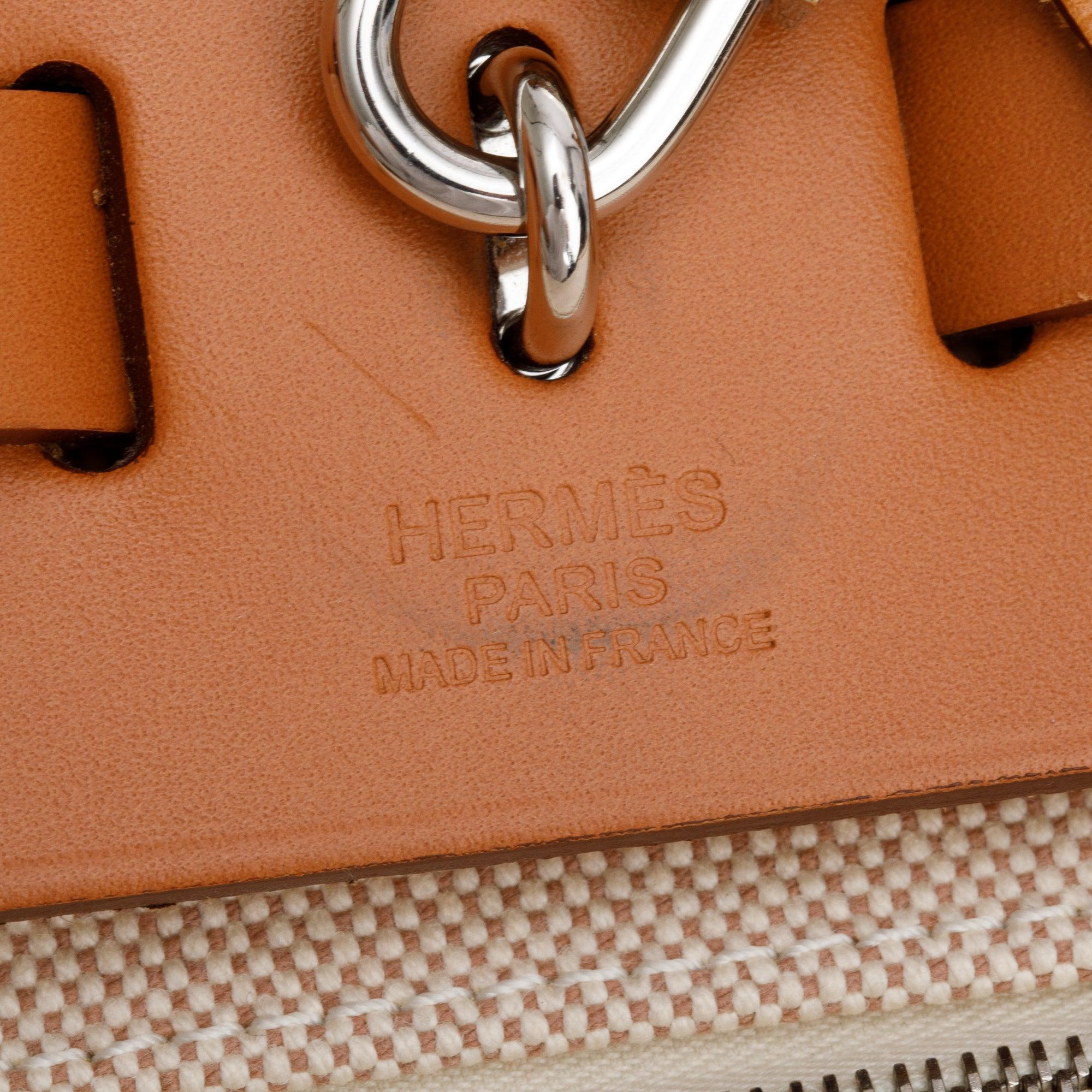 Hermes 2021 Natural Toile Militaire Vache Hunter Rose Pegase Pop Herbag Zip 31