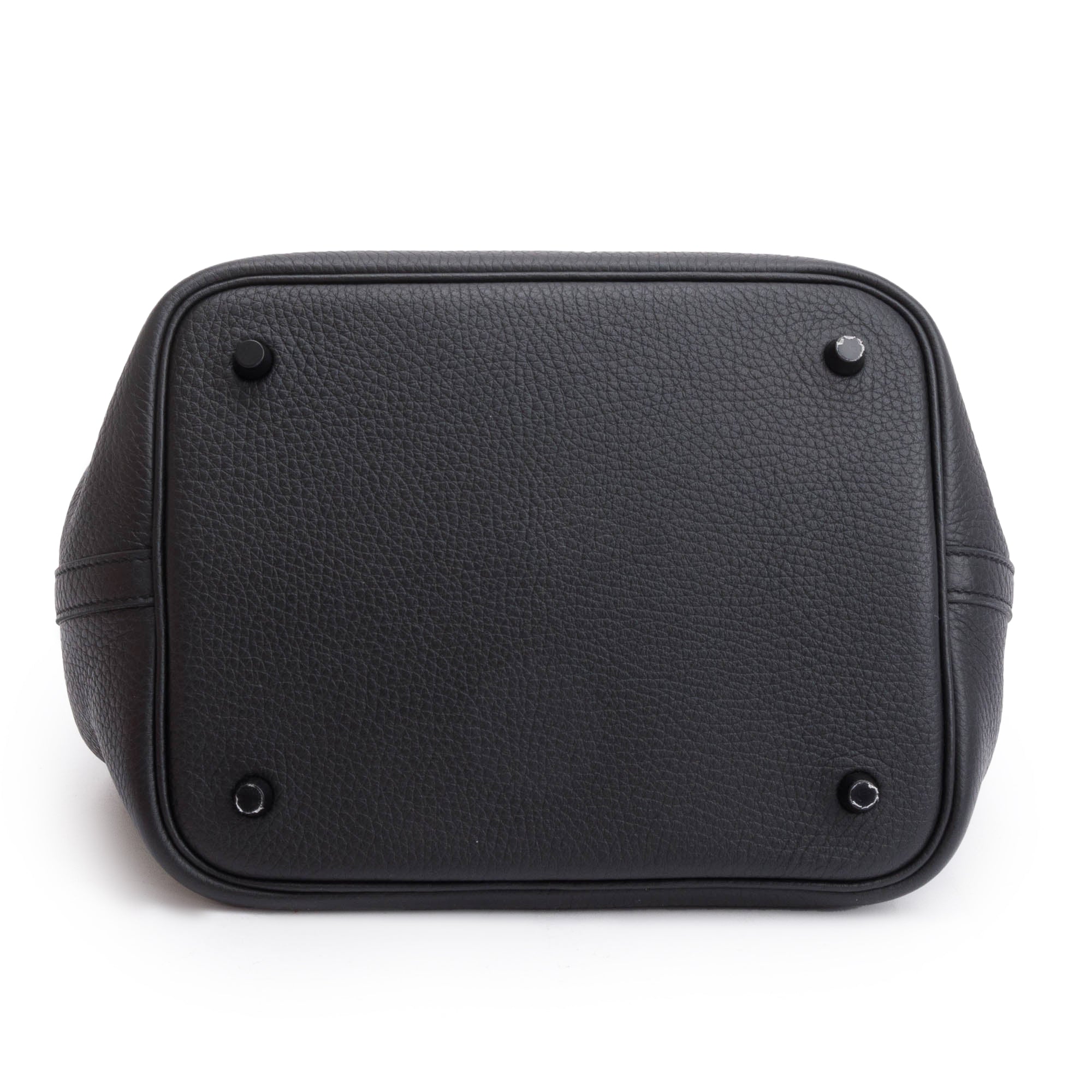Hermes 2021 Noir So Black Taurillon Clemence Picotin Lock 22 w/ Box