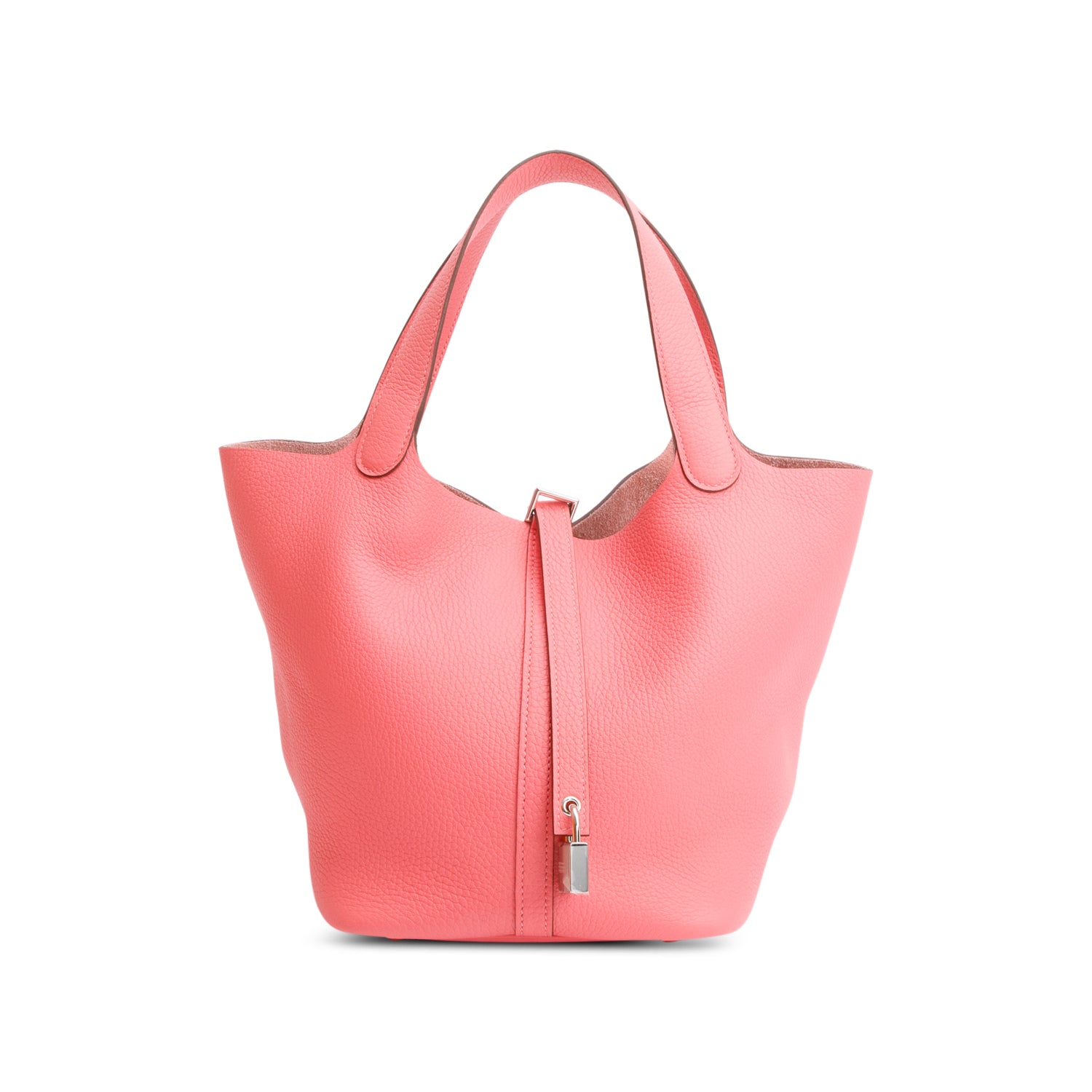 Hermes 2021 Rose Azalee Taurillon Clemence Picotin Lock 22 w/ Box