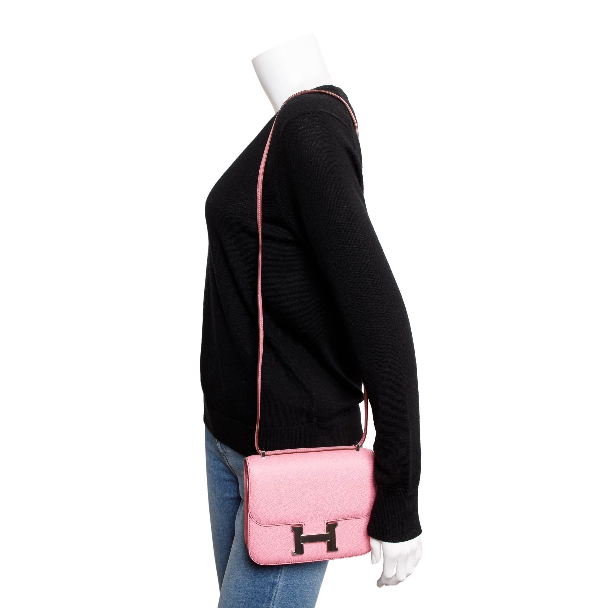 Hermes 2021 Rose Confetti Epsom Leather Mini Constance 18 w/ Box