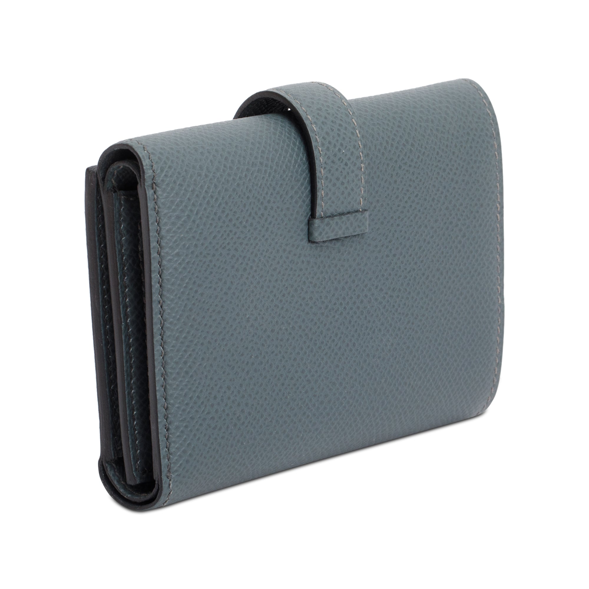 Hermes 2021 Vert Amande Epsom Leather Bearn Trifold Compact Wallet w/ Box