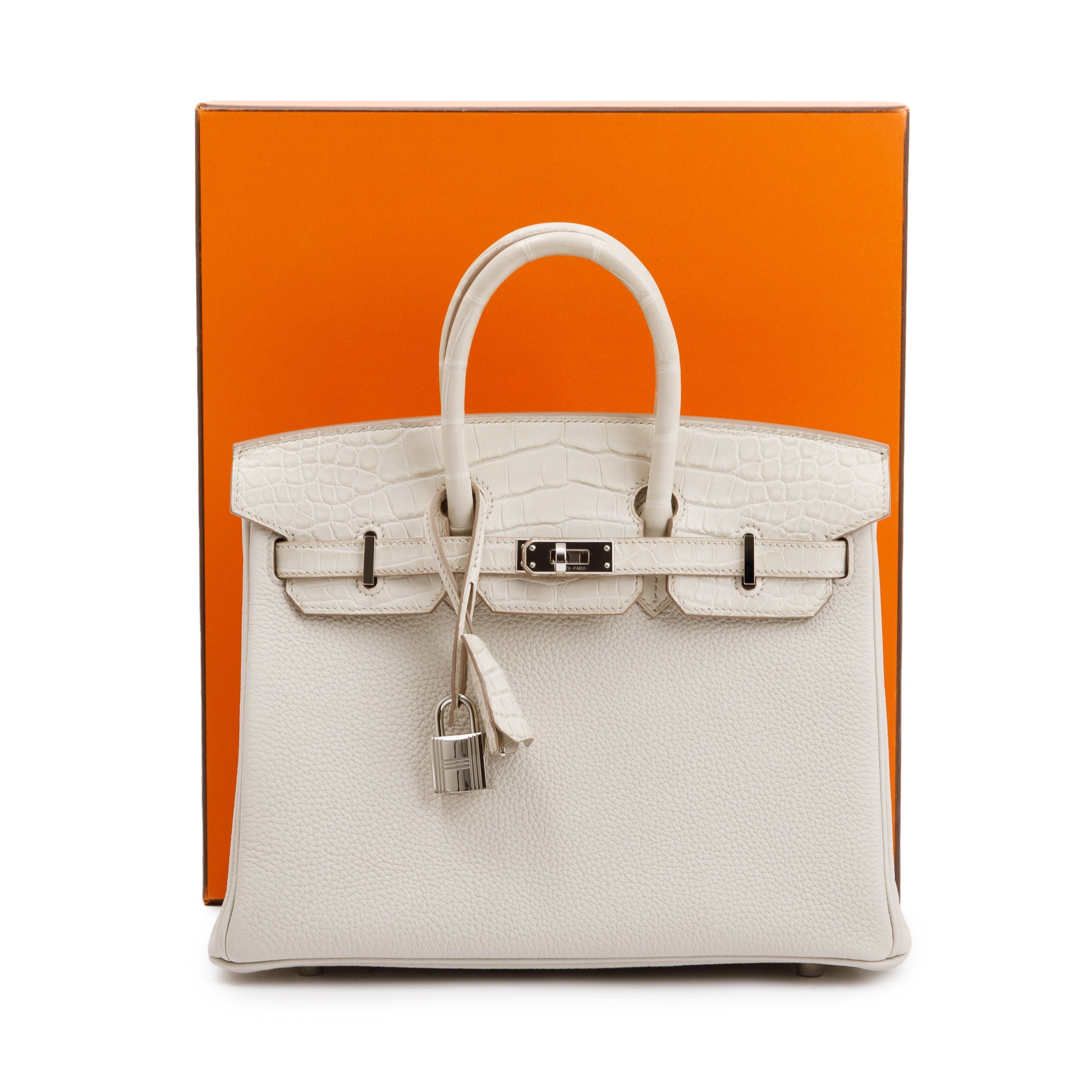 Hermes 2022 Beton Matte Alligator Veau Togo Birkin Touch 25 w/ Box