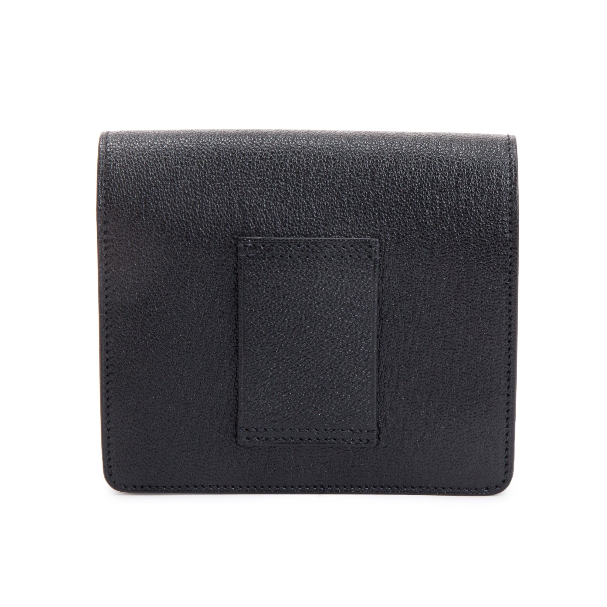 Hermes 2022 Black Chevre Mysore Roulis Slim Compact Wallet w/ Box, Insert & Receipt