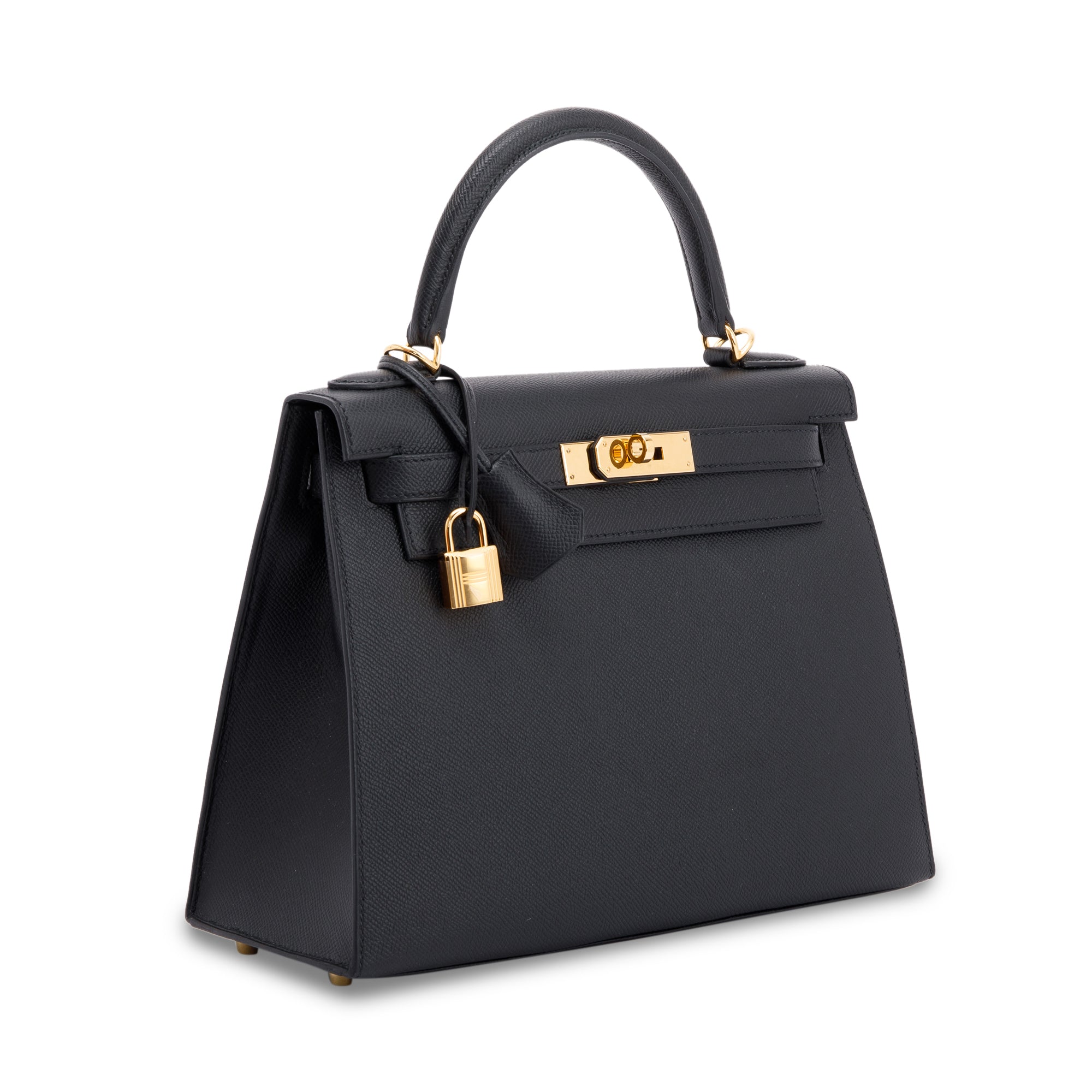 Hermes 2022 Black Veau Epsom Kelly II Sellier 28 w/ Box & Receipt