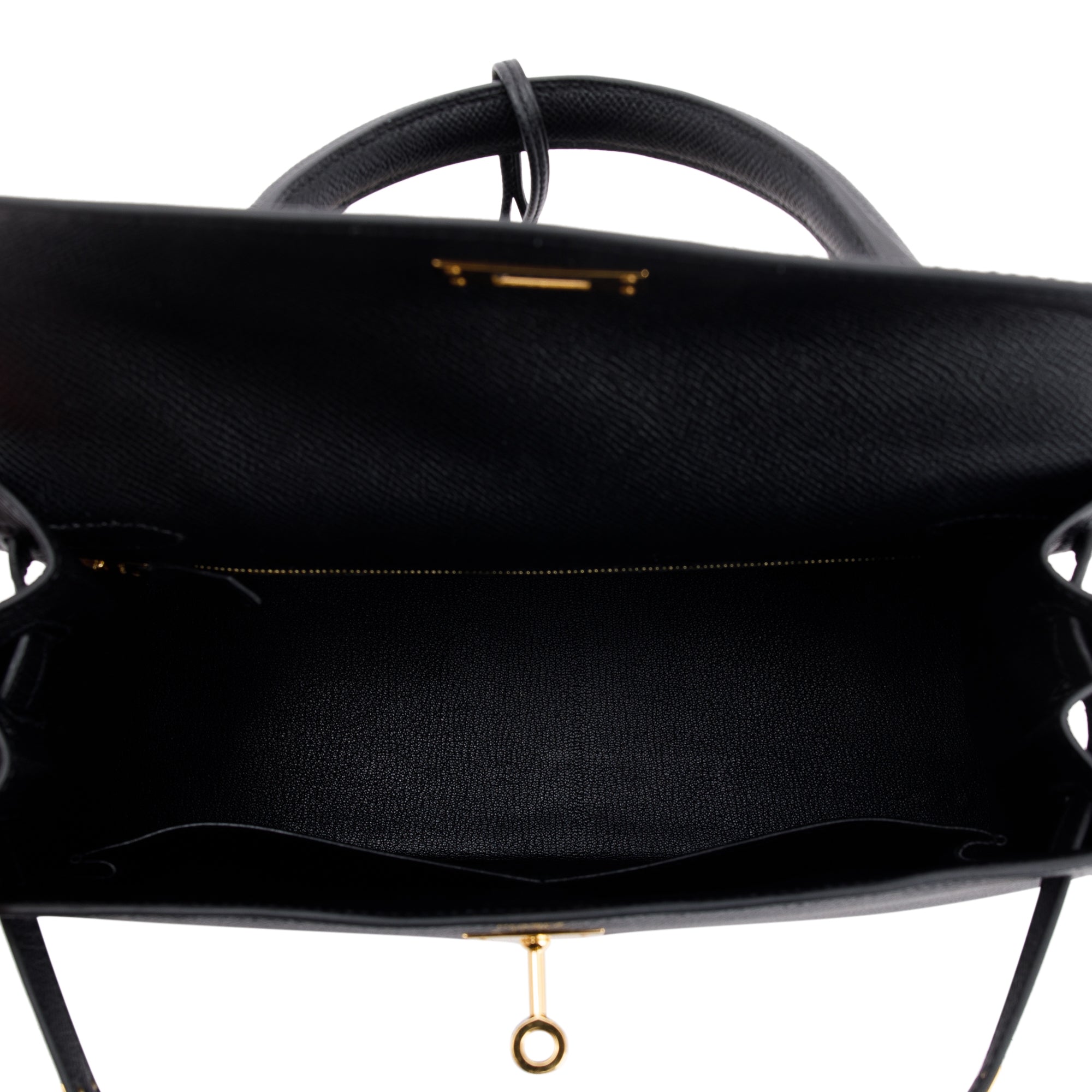 Hermes 2022 Black Veau Epsom Kelly II Sellier 28 w/ Box & Receipt