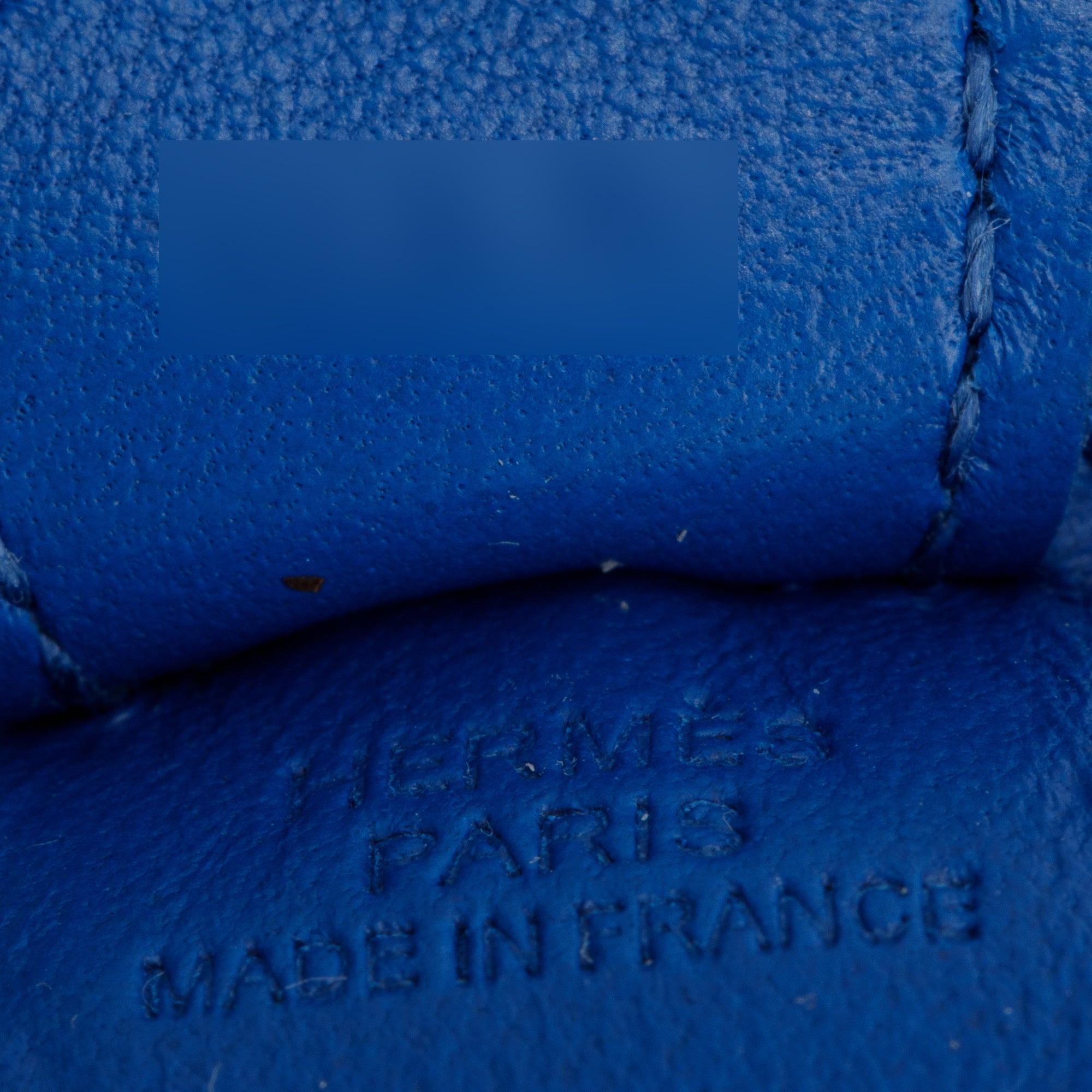 Hermes 2022 Bleu France Milo Lambskin Leather Rodeo Horse Bag Charm PM