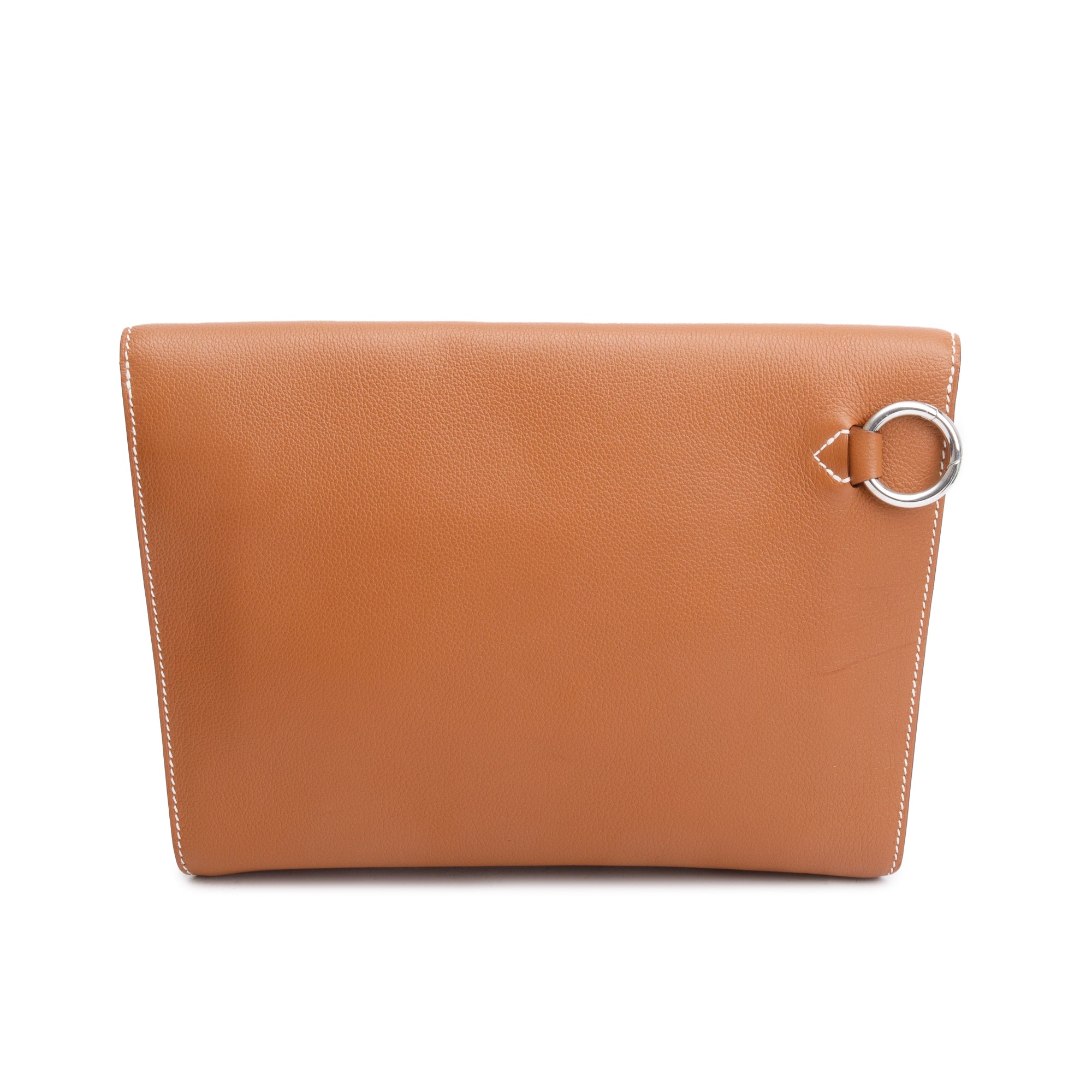 Hermes 2022 Gold Evercolor Calfskin Leather Novapolis Pouch