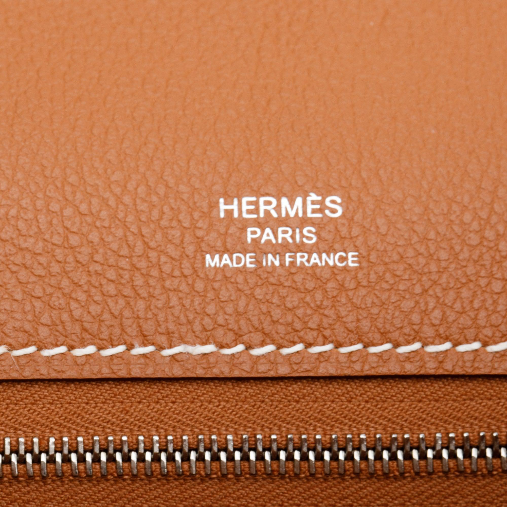 Hermes 2022 Gold Evercolor Calfskin Leather Novapolis Pouch
