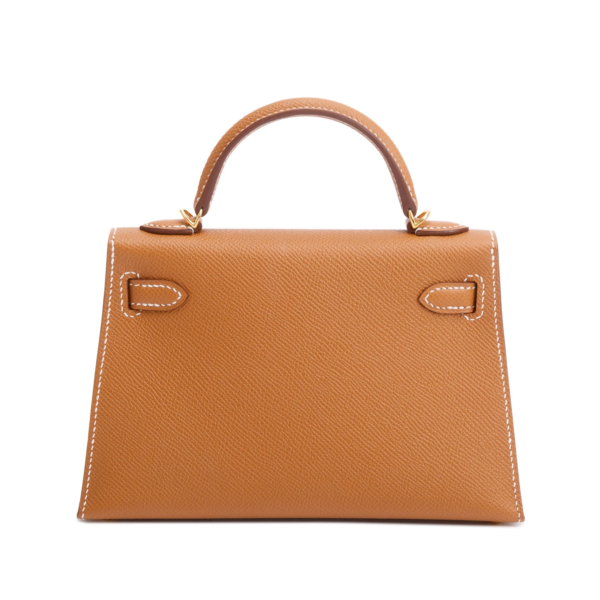 Hermes 2022 Gold Veau Epsom Leather Mini Kelly II Sellier 20 w/ Box, Receipt & Strap