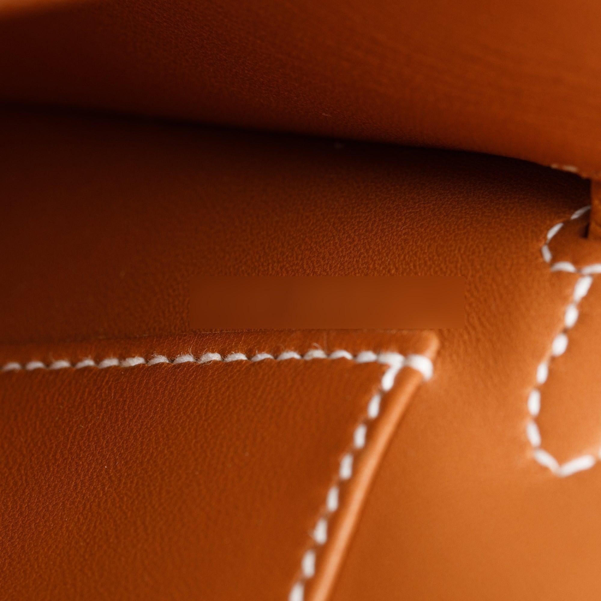 Hermes 2022 Gold Veau Epsom Leather Mini Kelly II Sellier 20 w/ Box, Receipt & Strap