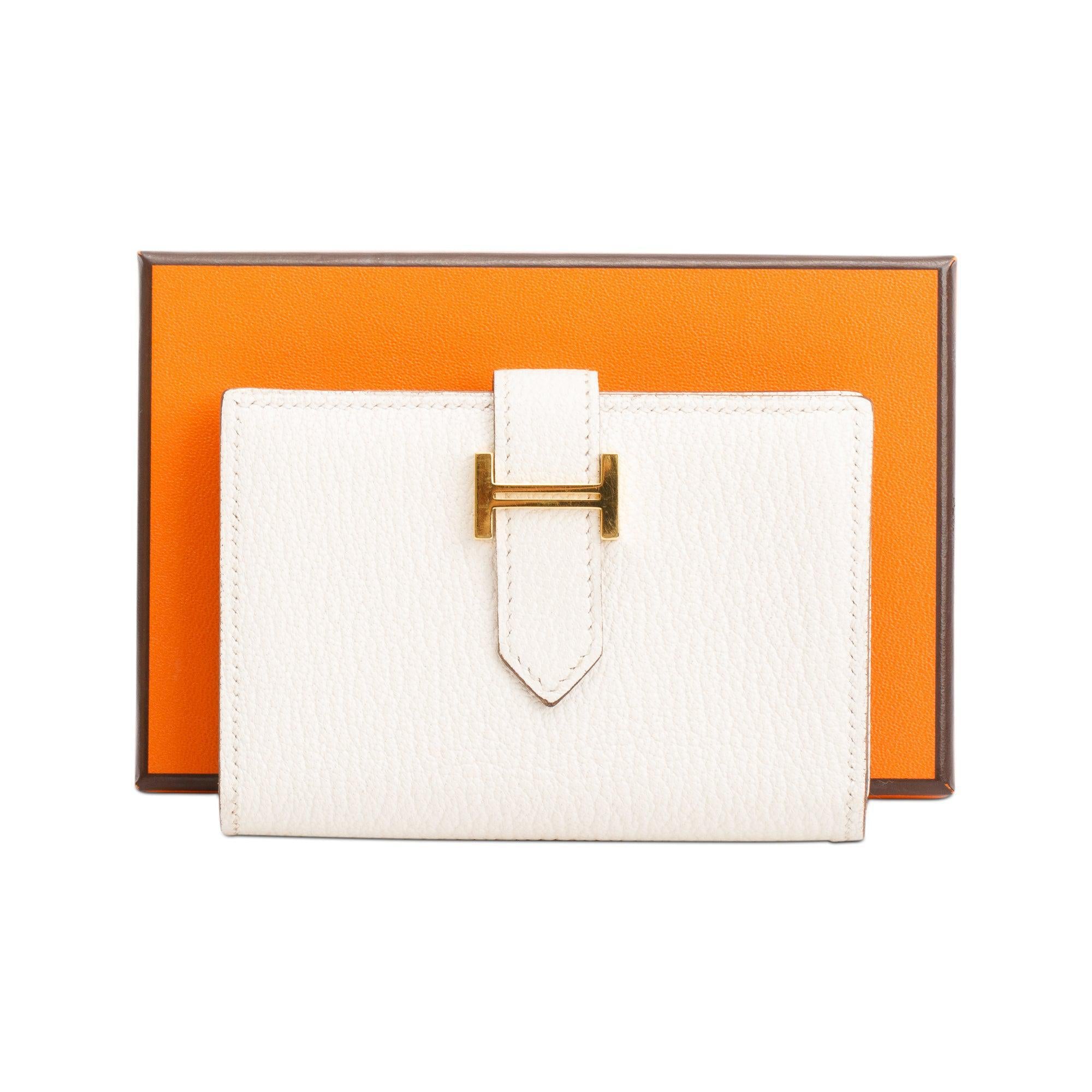 Hermes 2022 Nata Chevre Mysore Leather Bearn CardHolder w/ Box