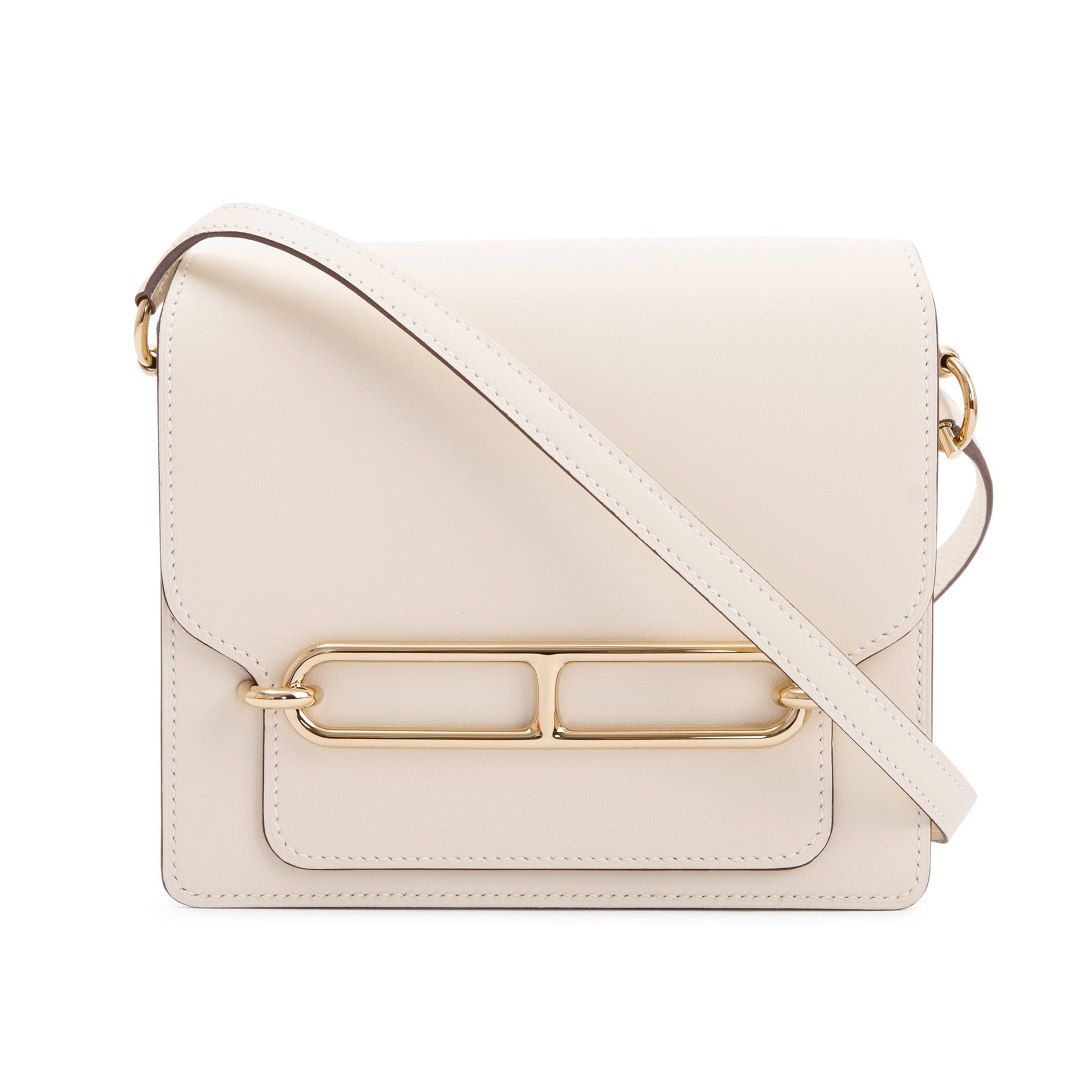 Hermes 2022 Nata Swift Leather Mini Sac Roulis 18 w/ Box