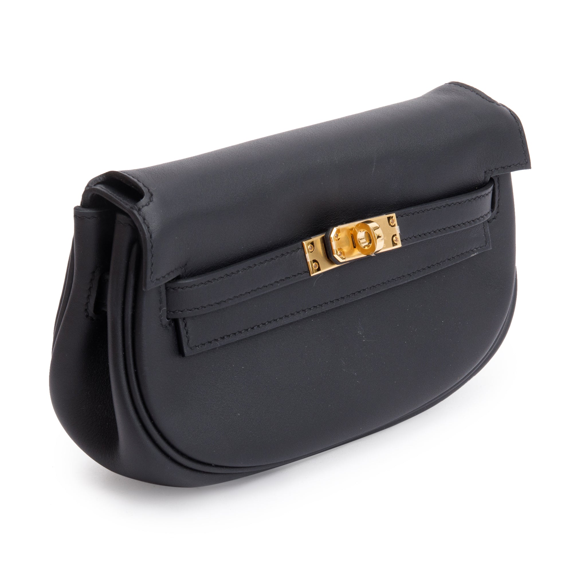 Hermes 2022 Noir Swift Leather Kelly Moove w/ Pouch & Box