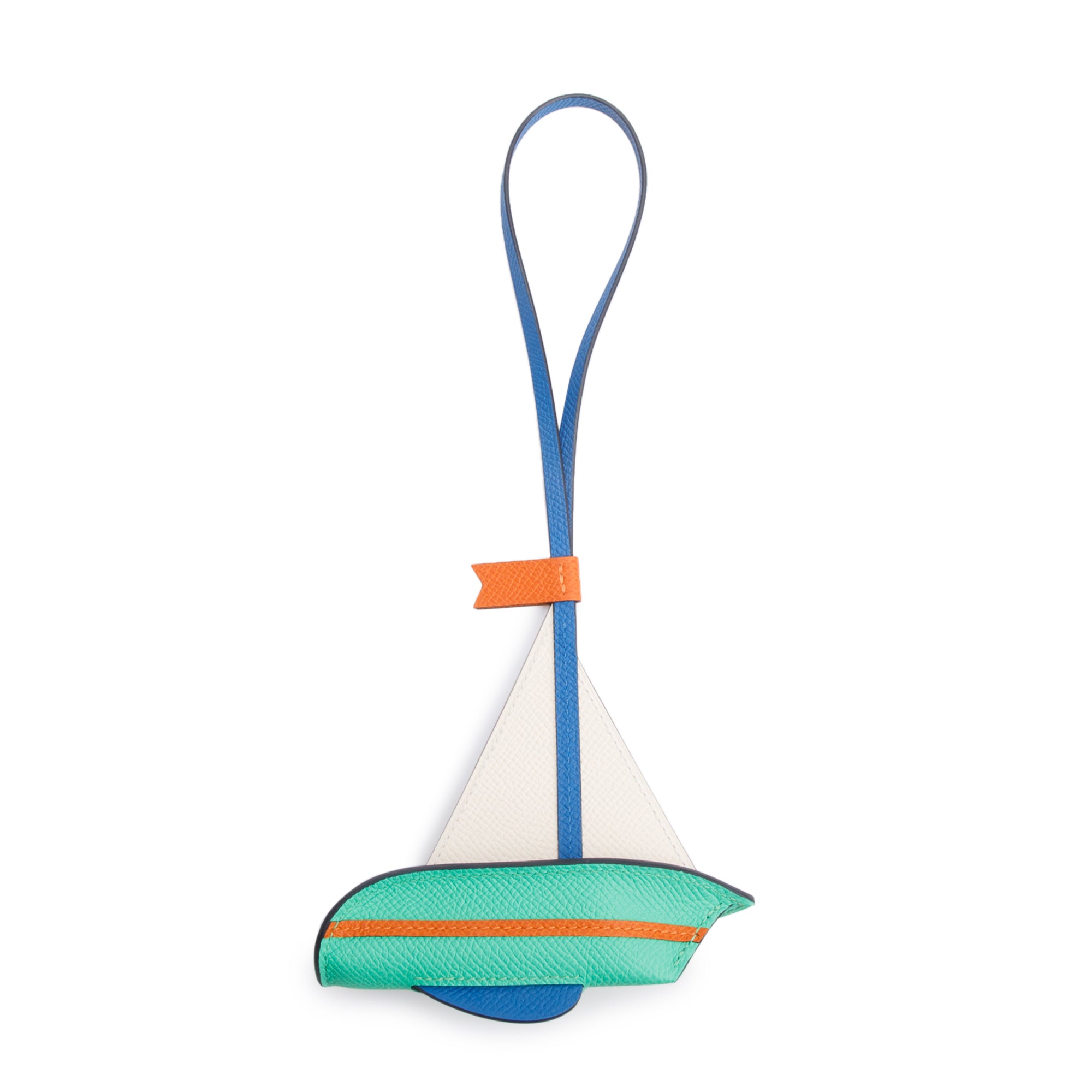 Hermes 2023 BL ZEL Nat Comics Orange Veau Epsom Grigri Sail 24 Bag Charm w/ Box