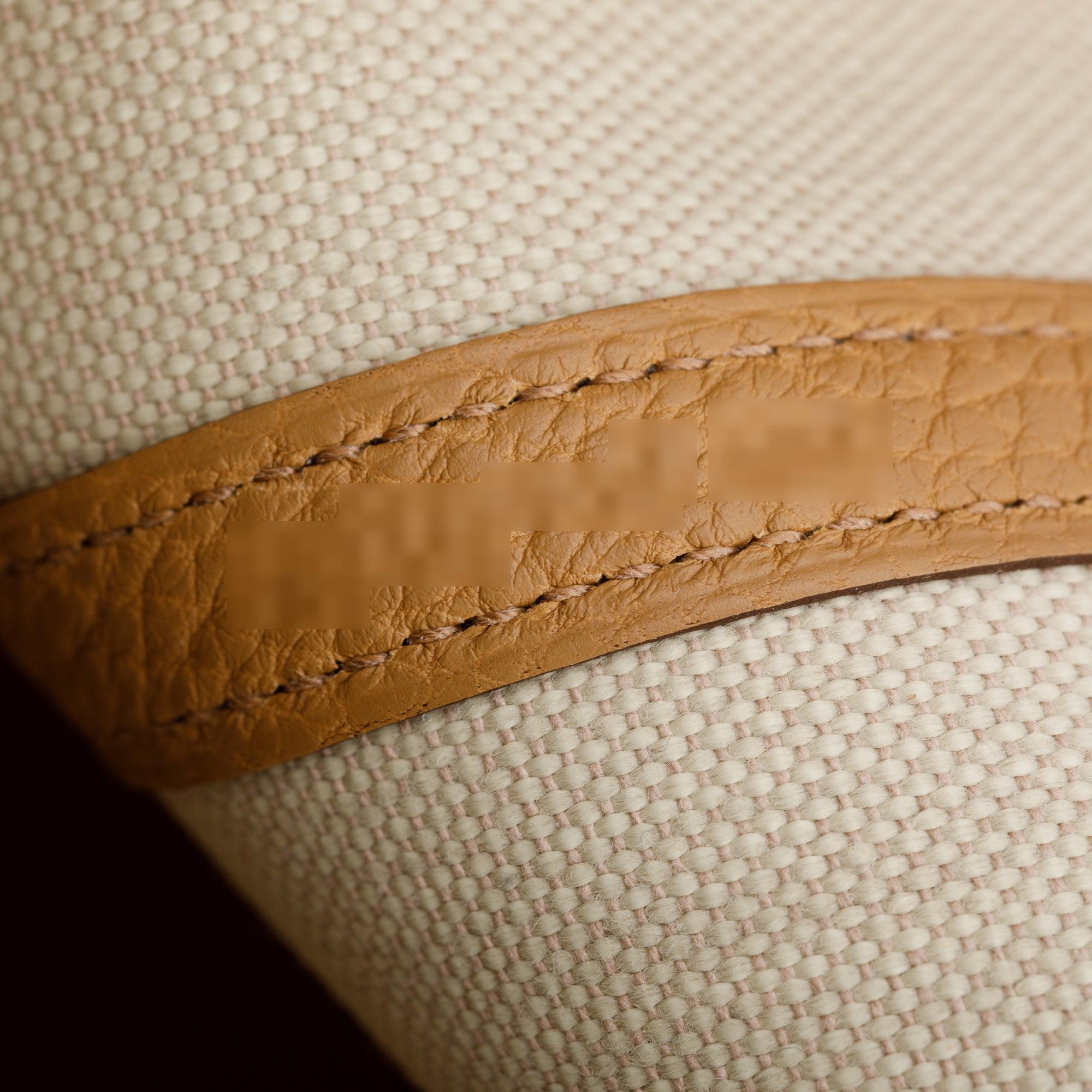 Hermes 2023 Beton/Bicuit Toile Militaire Veau Negonda Garden Party 30 w/ Box