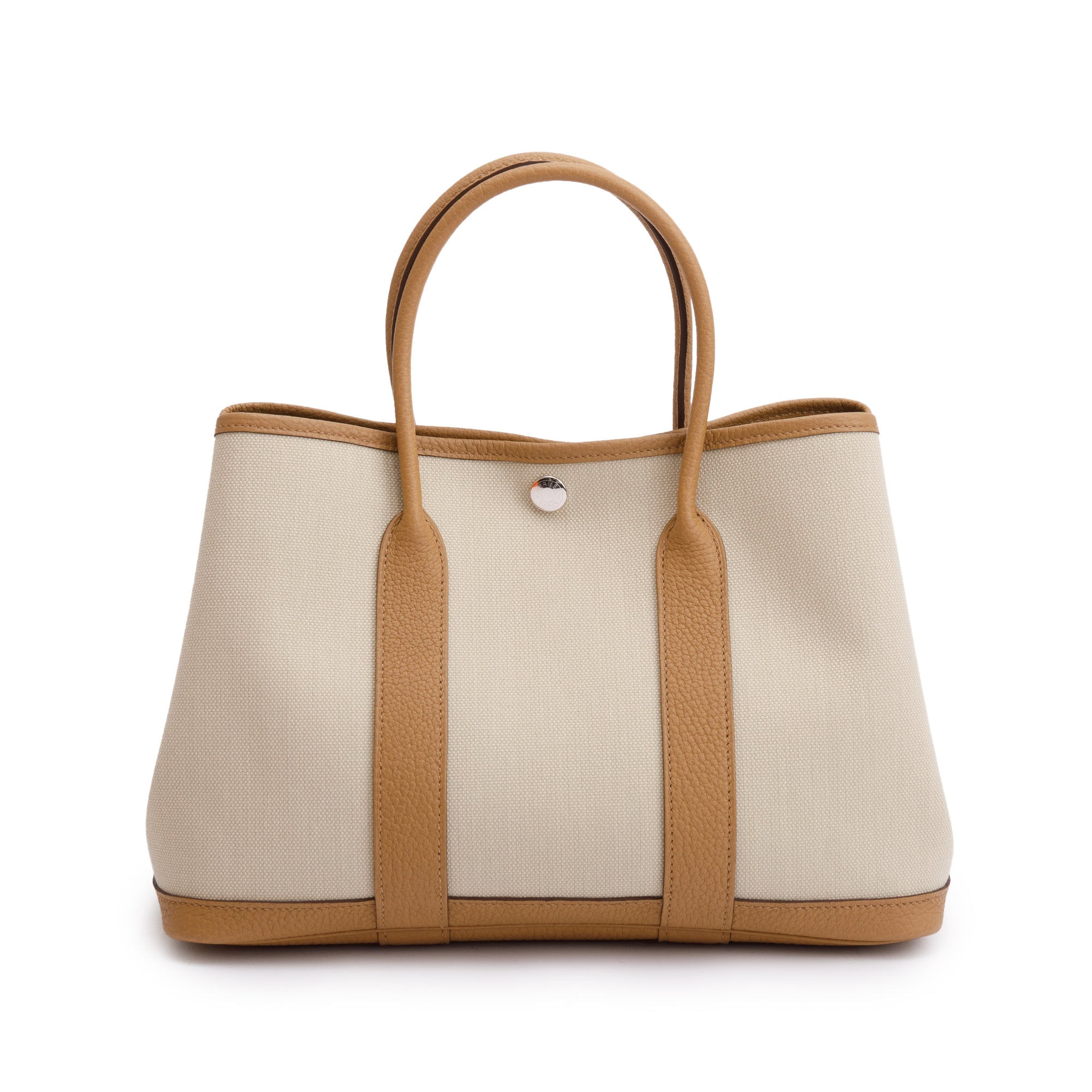 Hermes 2023 Beton/Bicuit Toile Militaire Veau Negonda Garden Party 30 w/ Box