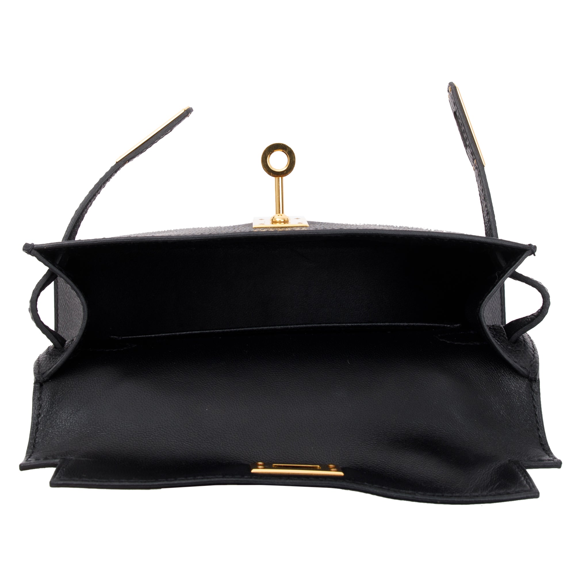 Hermes 2023 Black Epsom Leather Mini Kelly II Sellier 20 w/ Box & Strap