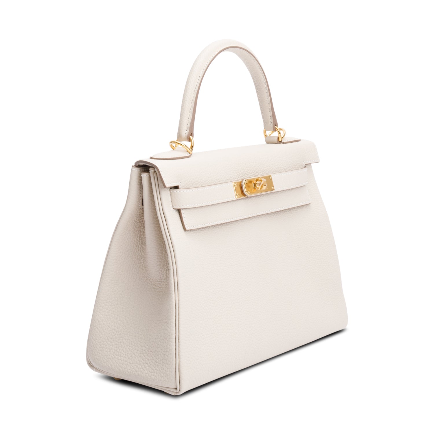 Hermes 2023 Craie Veau Togo Kelly II Retourne 28 w/ Strap & Box