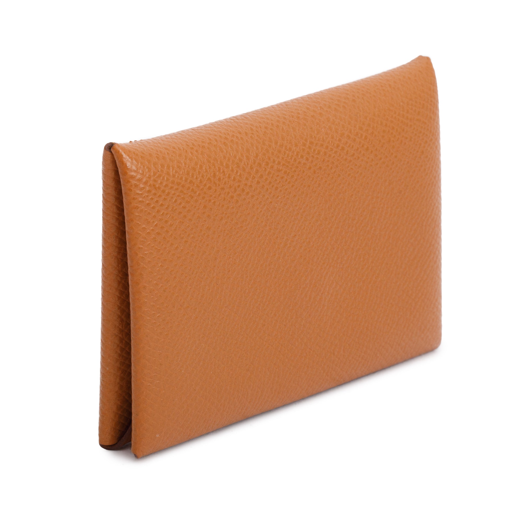 Hermes 2023 Gold Epsom Calvi Card Holder w/ Box & Receipt