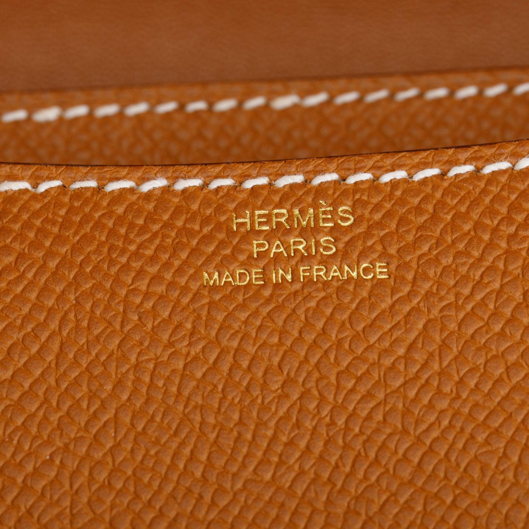 Hermes 2023 Gold Epsom Leather Mini Constance III 18 w/ Box & Receipt