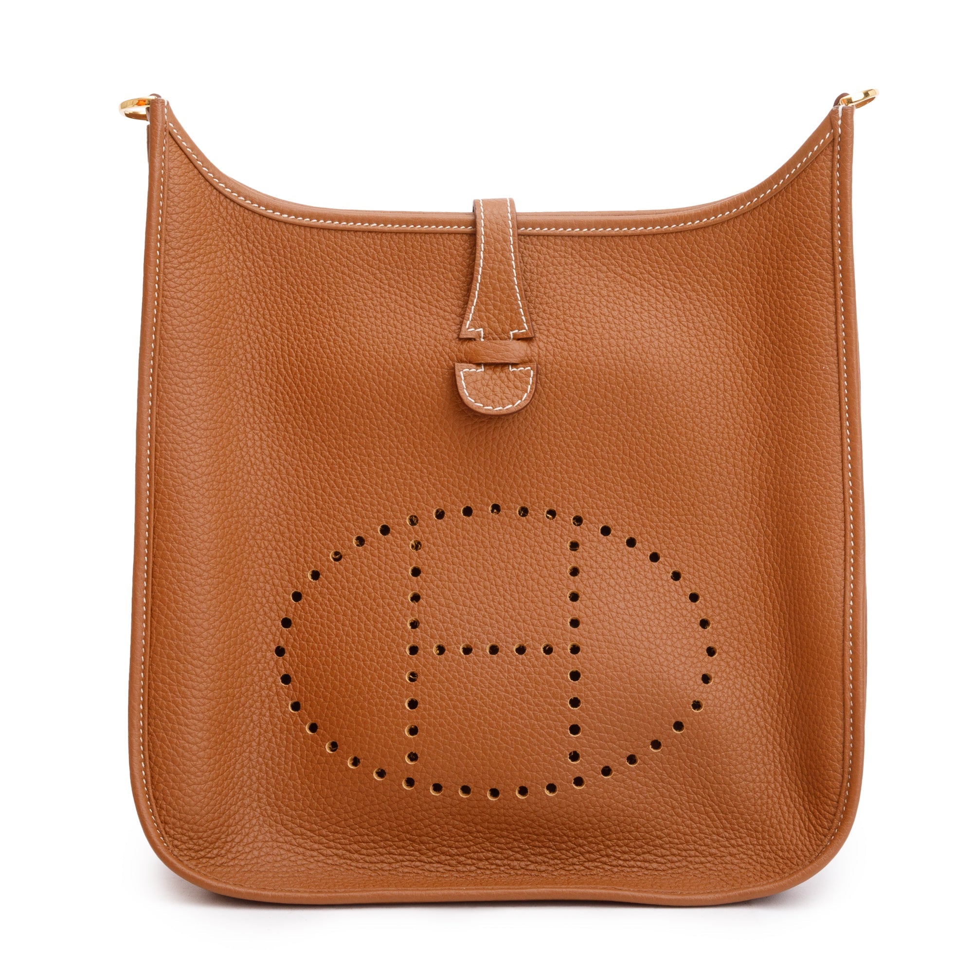 Hermes 2023 Gold Taurillon Clemence Evelyne Poche III 29 Bag w/ Box