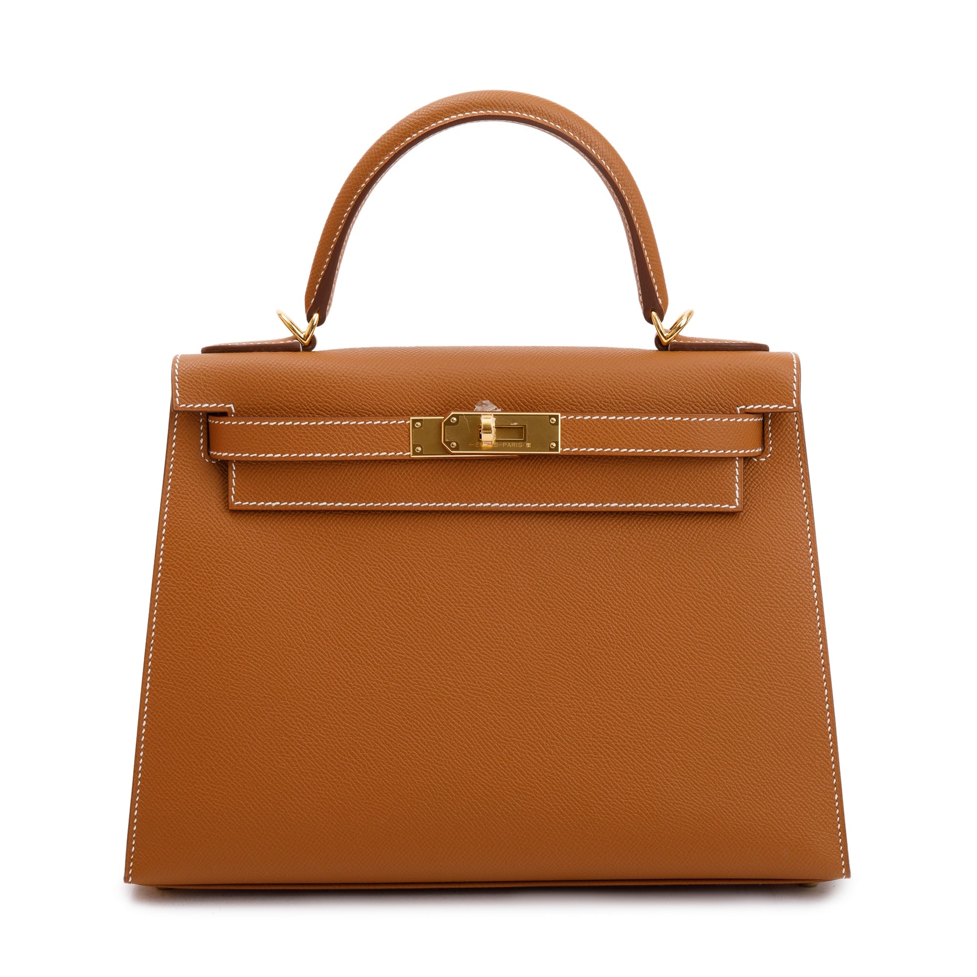 Hermes 2023 Gold Veau Epsom Kelly II Sellier 28 w/ Box & Receipt