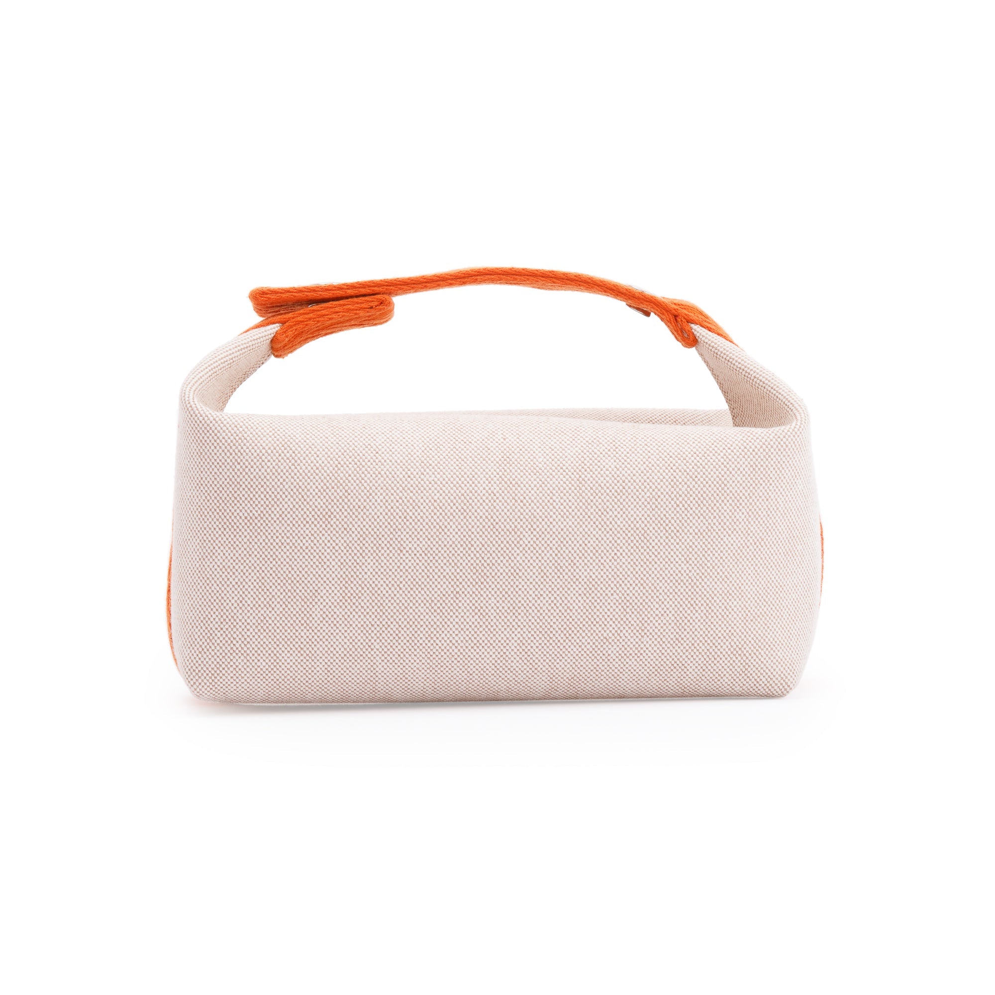 Hermes 2023 Small Beige/Orange Toile Bride-A-Brac Case w/ Box & Receipt