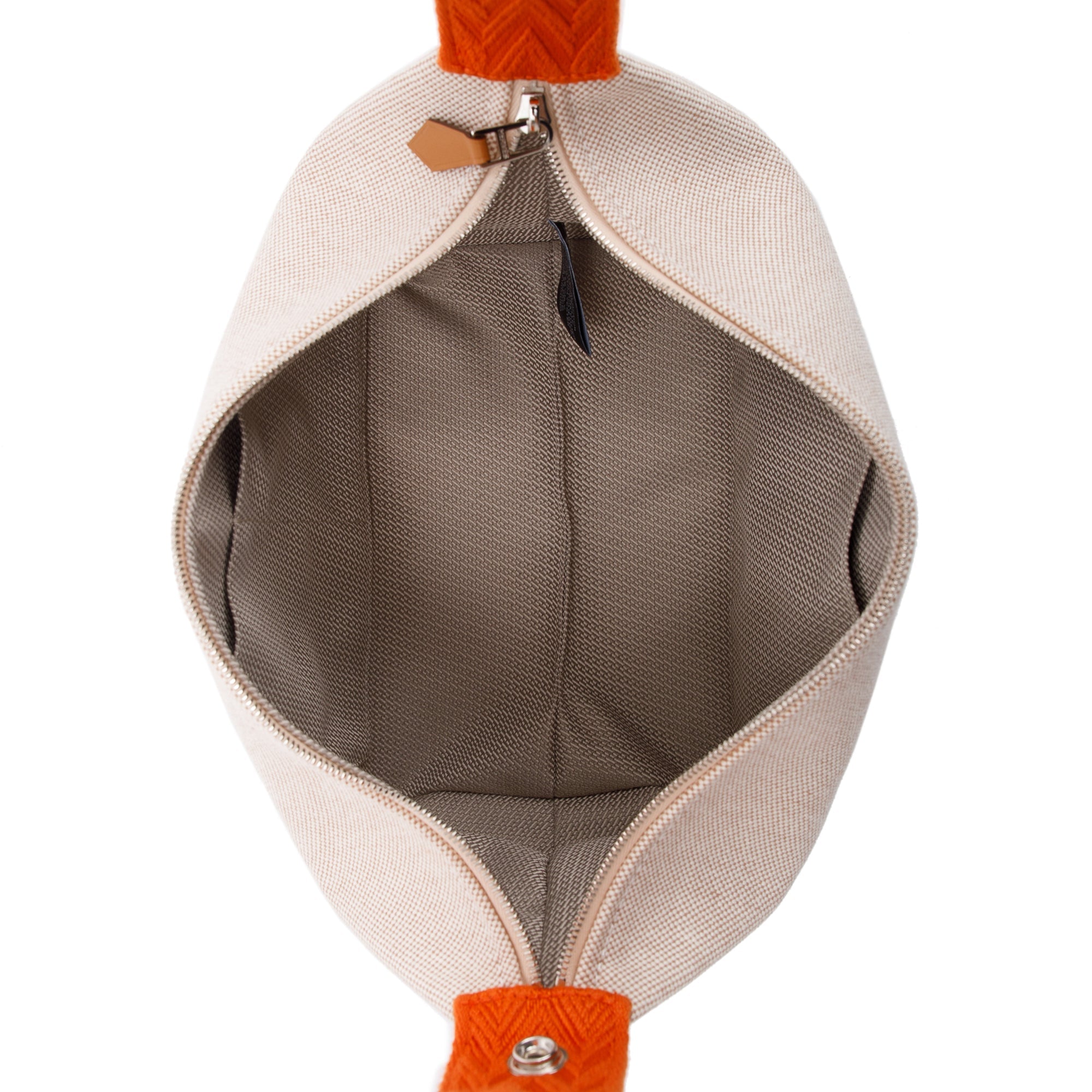 Hermes 2023 Small Beige/Orange Toile Bride-A-Brac Case w/ Box & Receipt