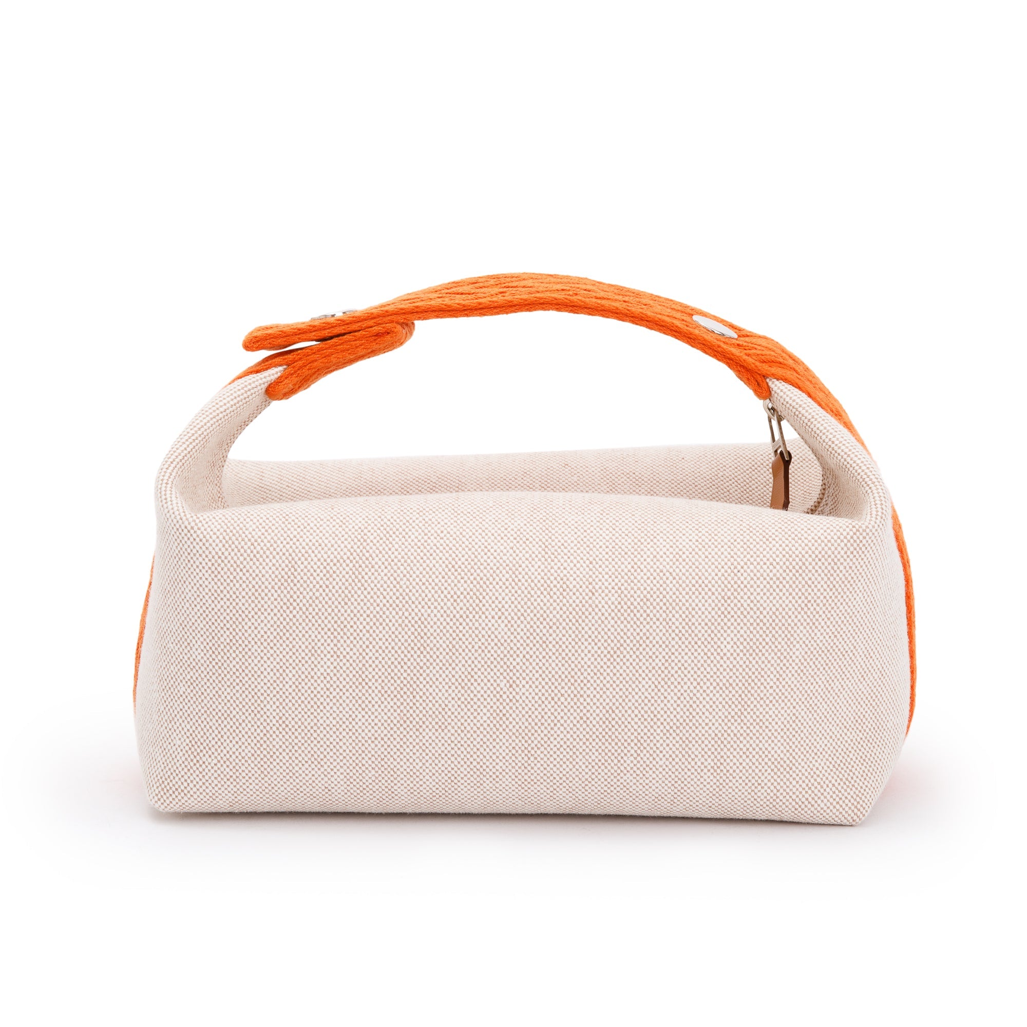 Hermes 2023 Small Beige/Orange Toile Bride-A-Brac Case w/ Receipt