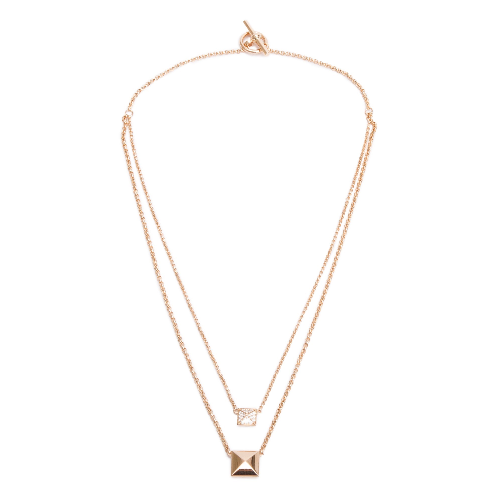 Hermes 2024 18k Rose Gold Diamond Clou D'H Pendant Necklace w/ Box & Receipt