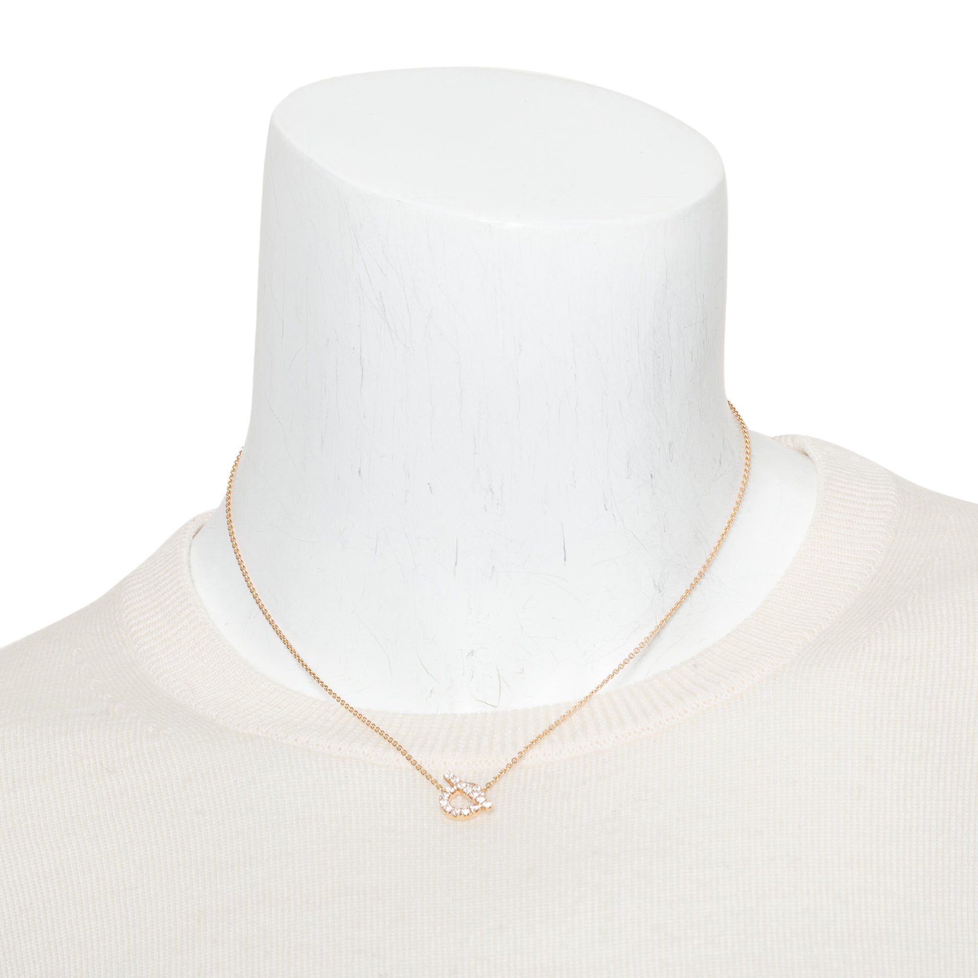 Hermes 2024 18k Rose Gold Diamond Finesse Pendant Necklace w/ Box & Receipt