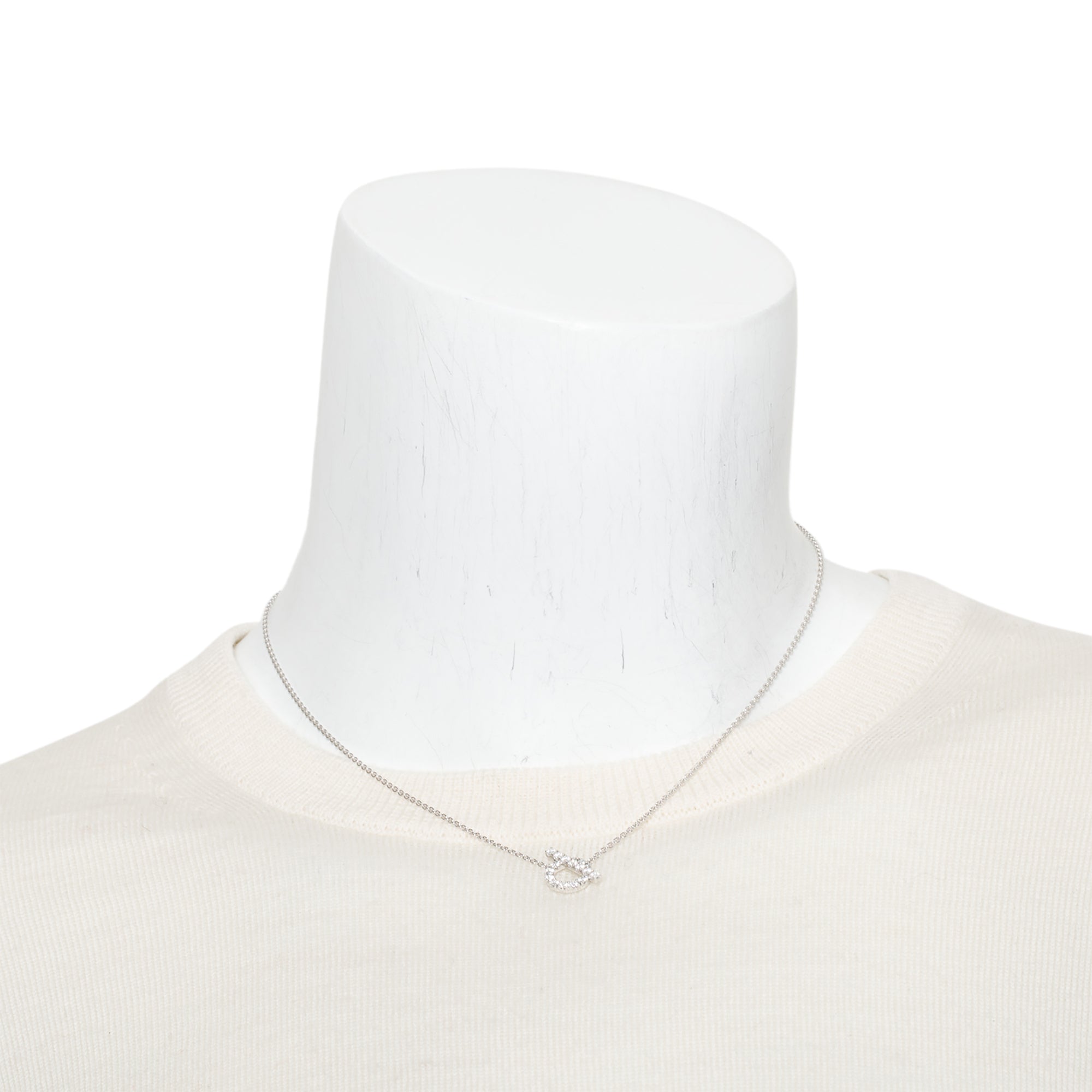 Hermes 2024 18k White Gold Diamond Finesse Pendant Necklace w/ Box & Certificate