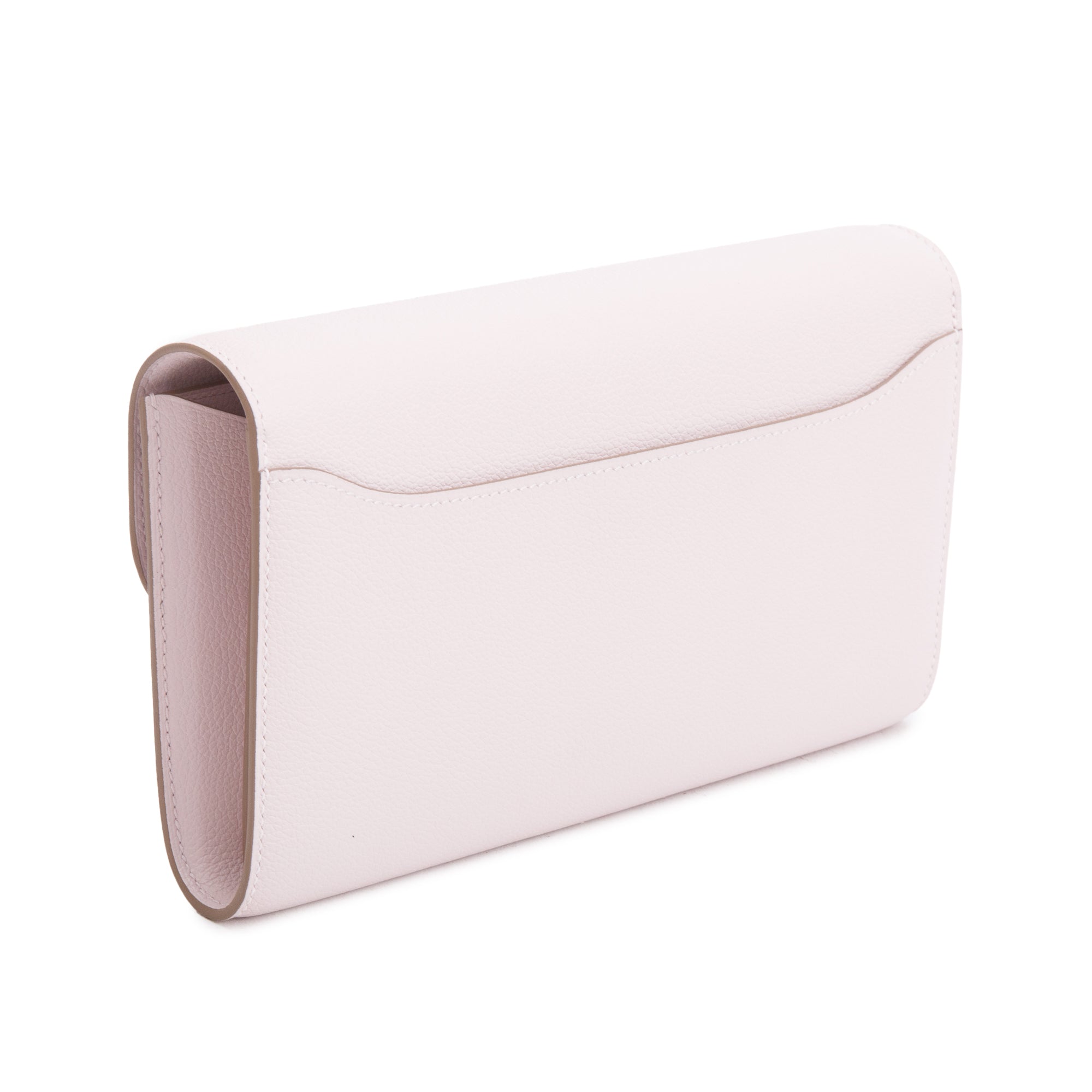 Hermes 2024 Mauve Pale Veau Evercolor Leather Constance to Go w/ Strap & Box