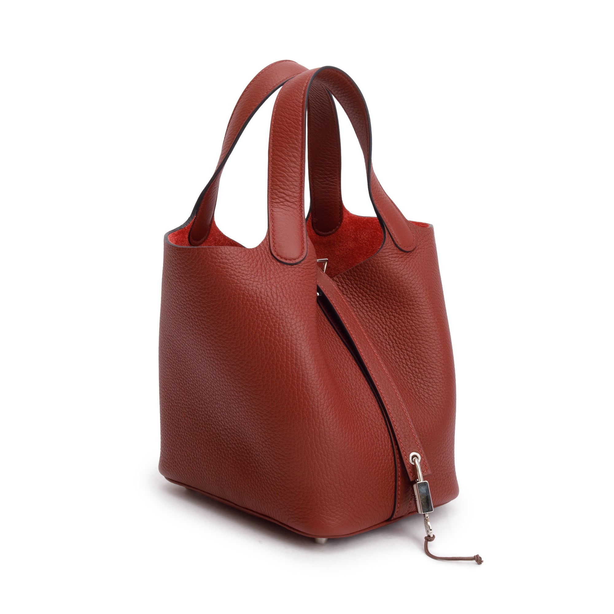 Hermes 2024 Rouge H Taurillon Clemence Picotin Lock 18 w/ Box & Receipt