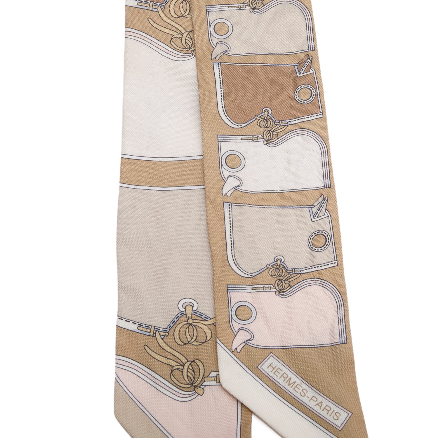 Hermes Brown/Pink 'Camails' Silk Twilly w/ Box