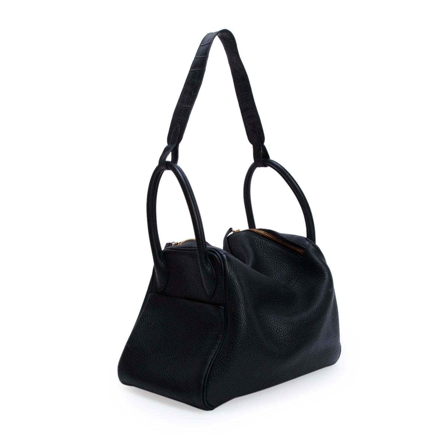 Hermes Noir Taurillon Clemence Crocodile Niloticus Lindy Touch 30