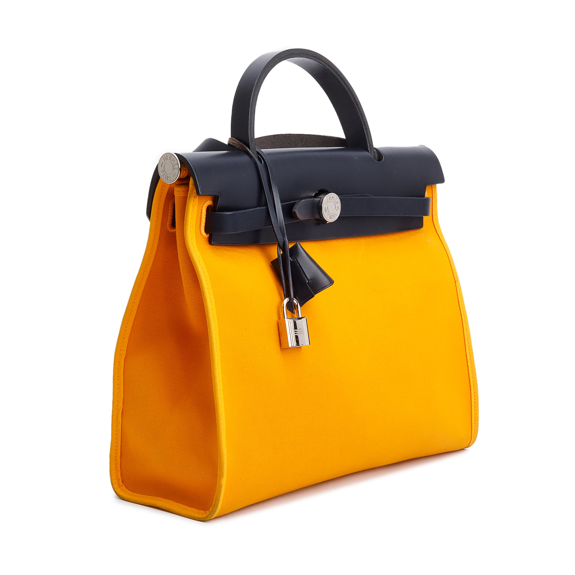 Hermes Jaune d'Or Toile H Blue Izmir Vache Hunter Herbag Zip 31 w/ Pouch