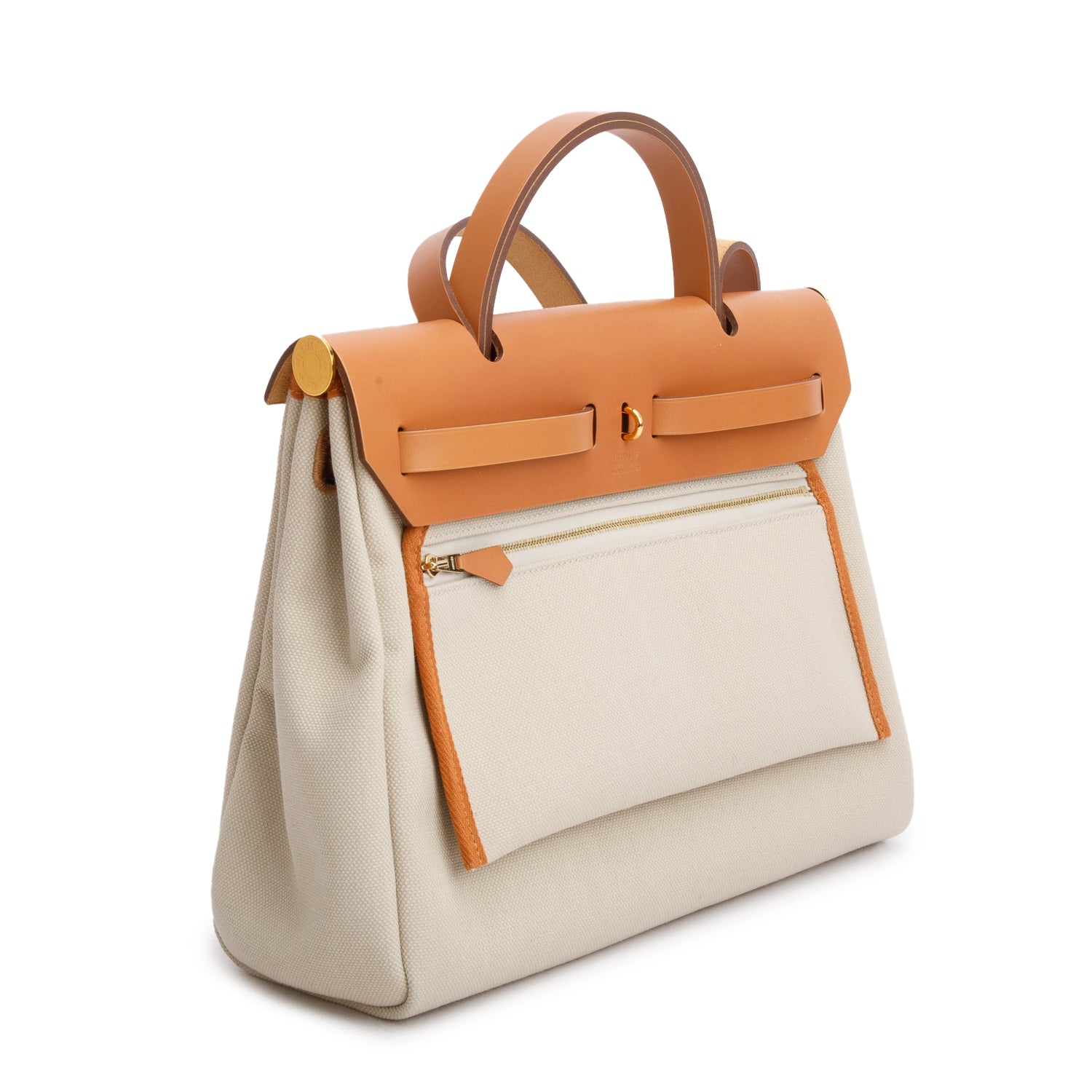 Hermes 2025 Beton Naturel Toile Militaire Vache Hunter Herbag Zip 31 Retourne PM w/ Pouch