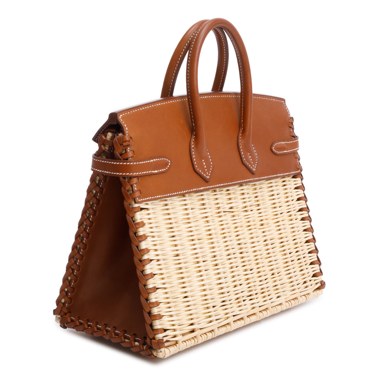 Hermes 2022 Naturel/Fauve Osier Veau Barenia Birkin Picnic 25 w/ Box