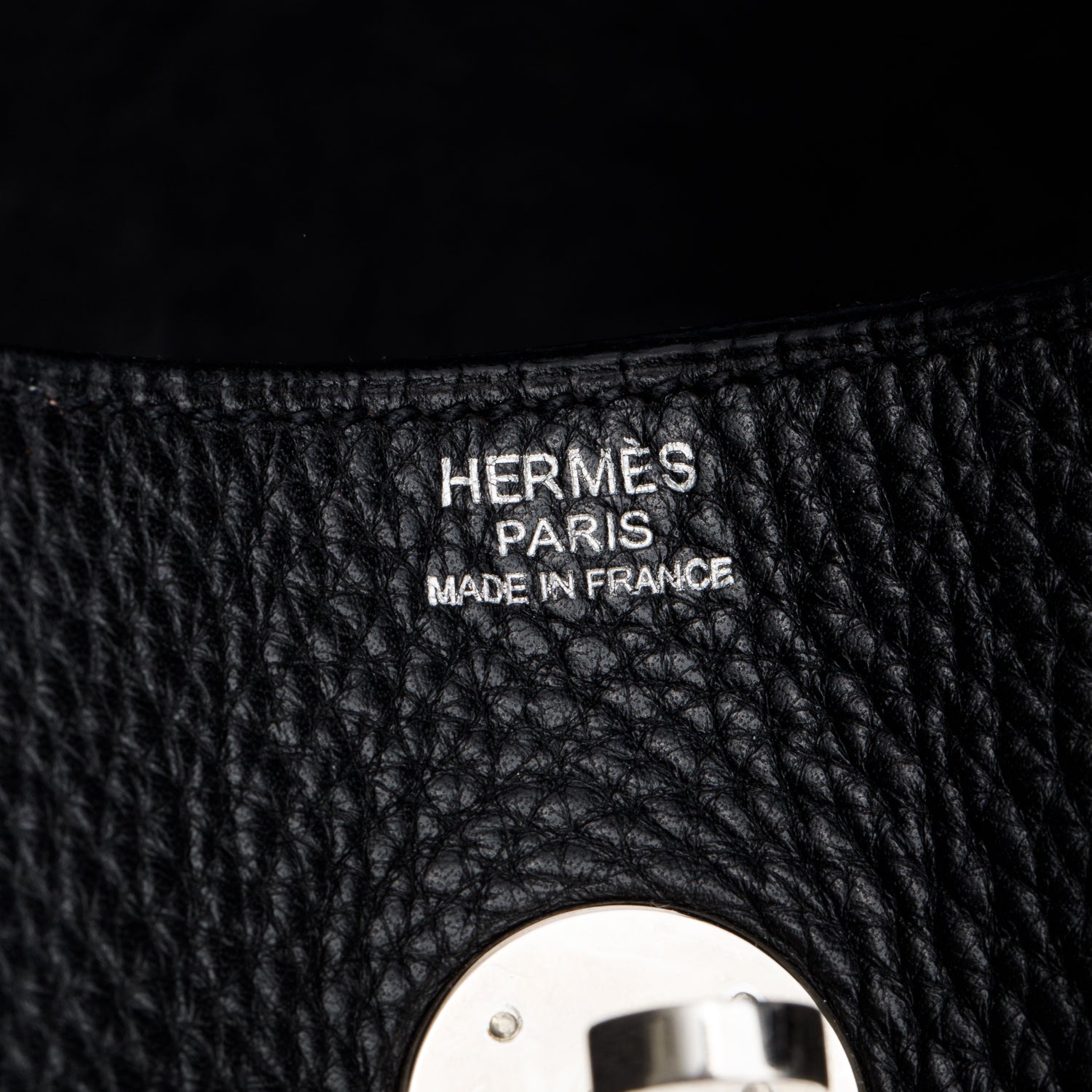 Hermes Noir Taurillon Clemence Leather Lindy 34