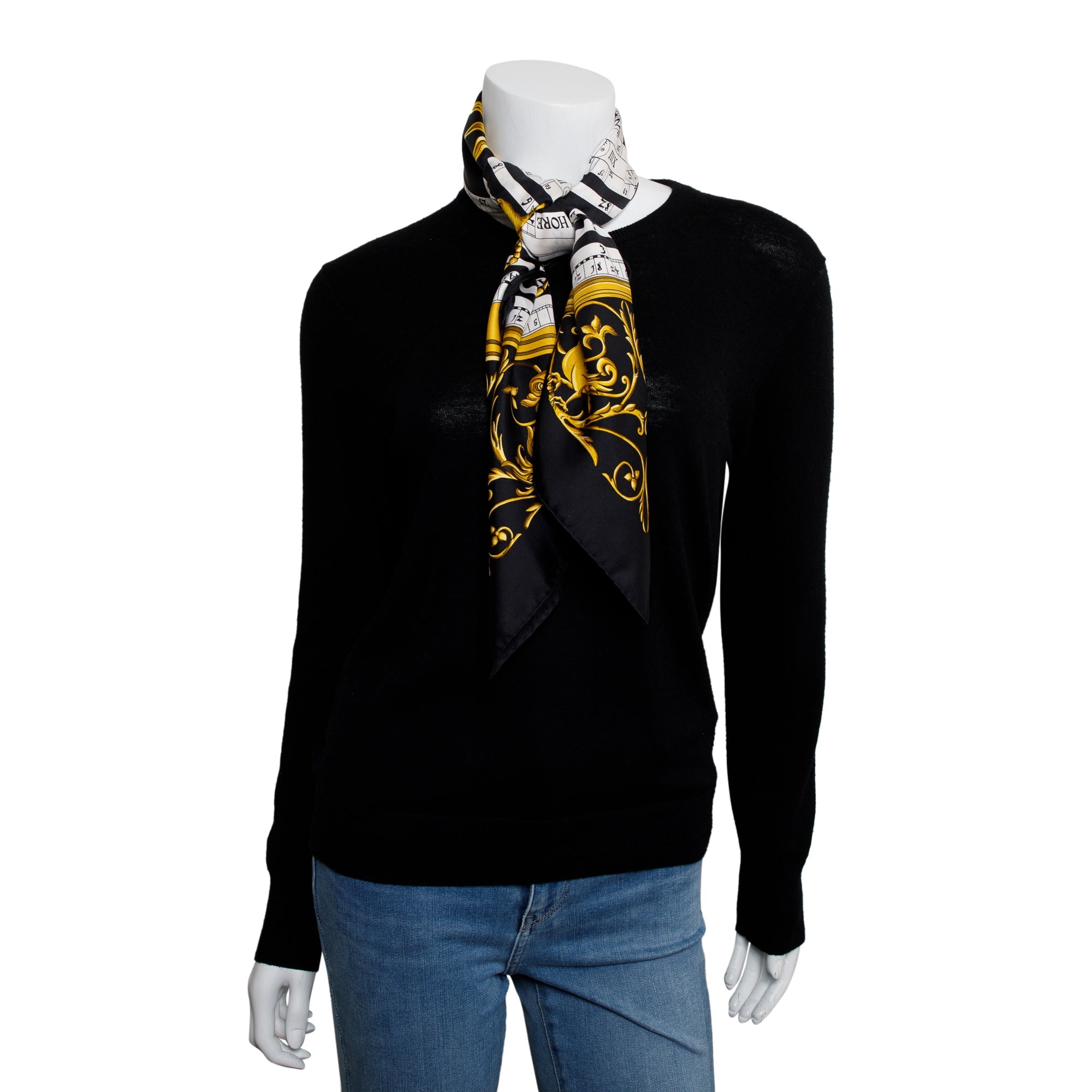 Hermes 'Astrologie' Black Multicolour Silk Scarf 90