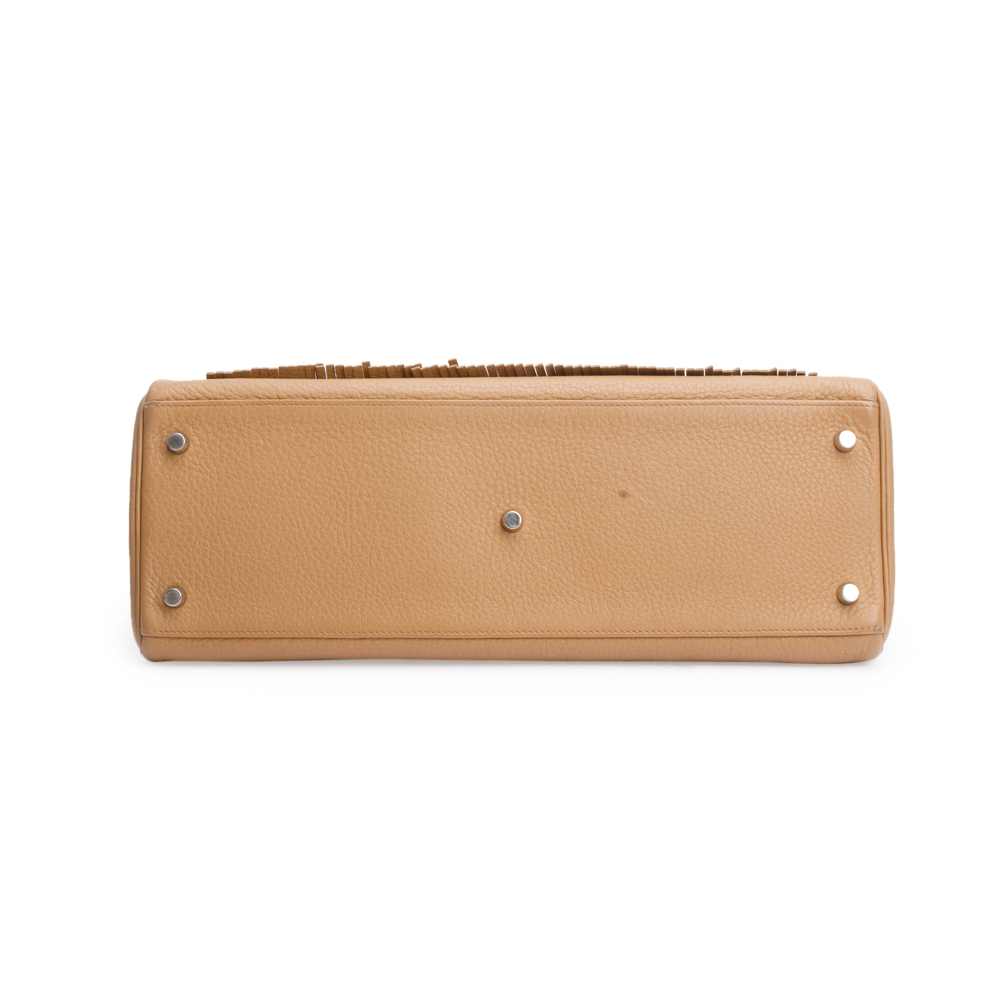 Hermes Biscuit Taurillon Clemence Fringe Kelly 42 JPG