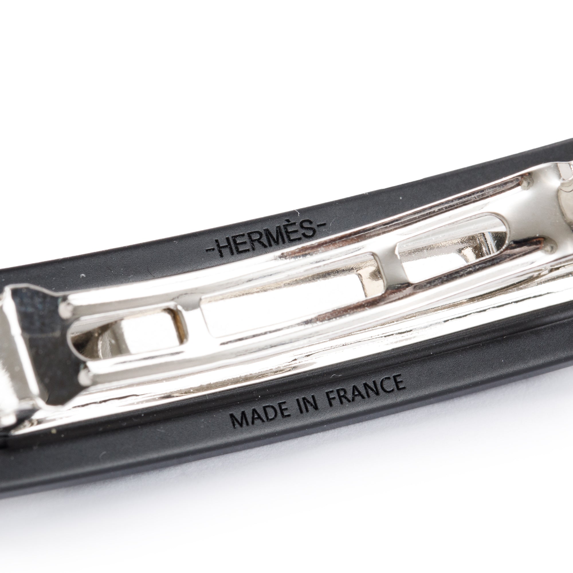 Hermes Black Aluminum Caprice PM Hair Clip