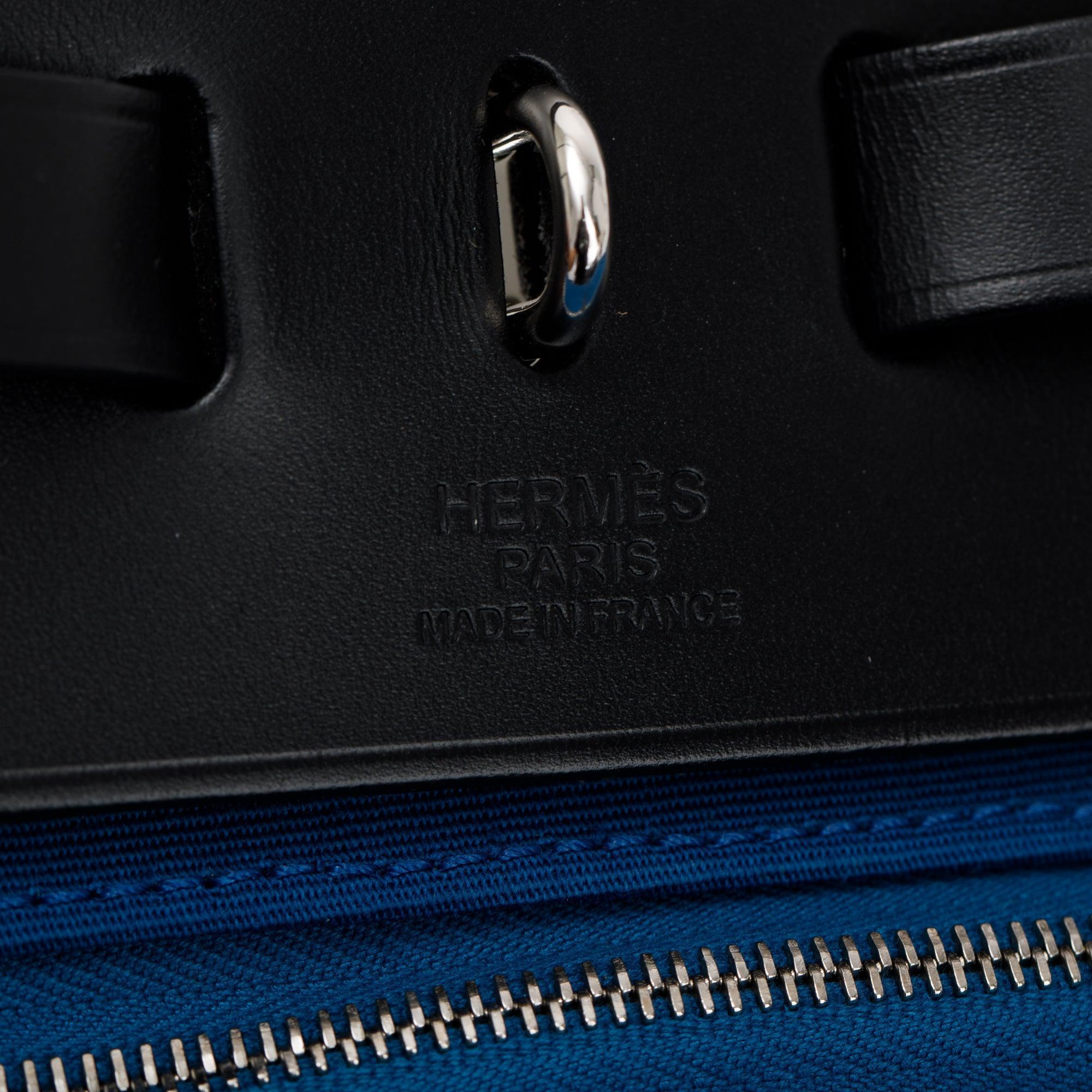 Hermes Black Blue De Malte Toile Vache Hunter Herbag Zip Retourne 31