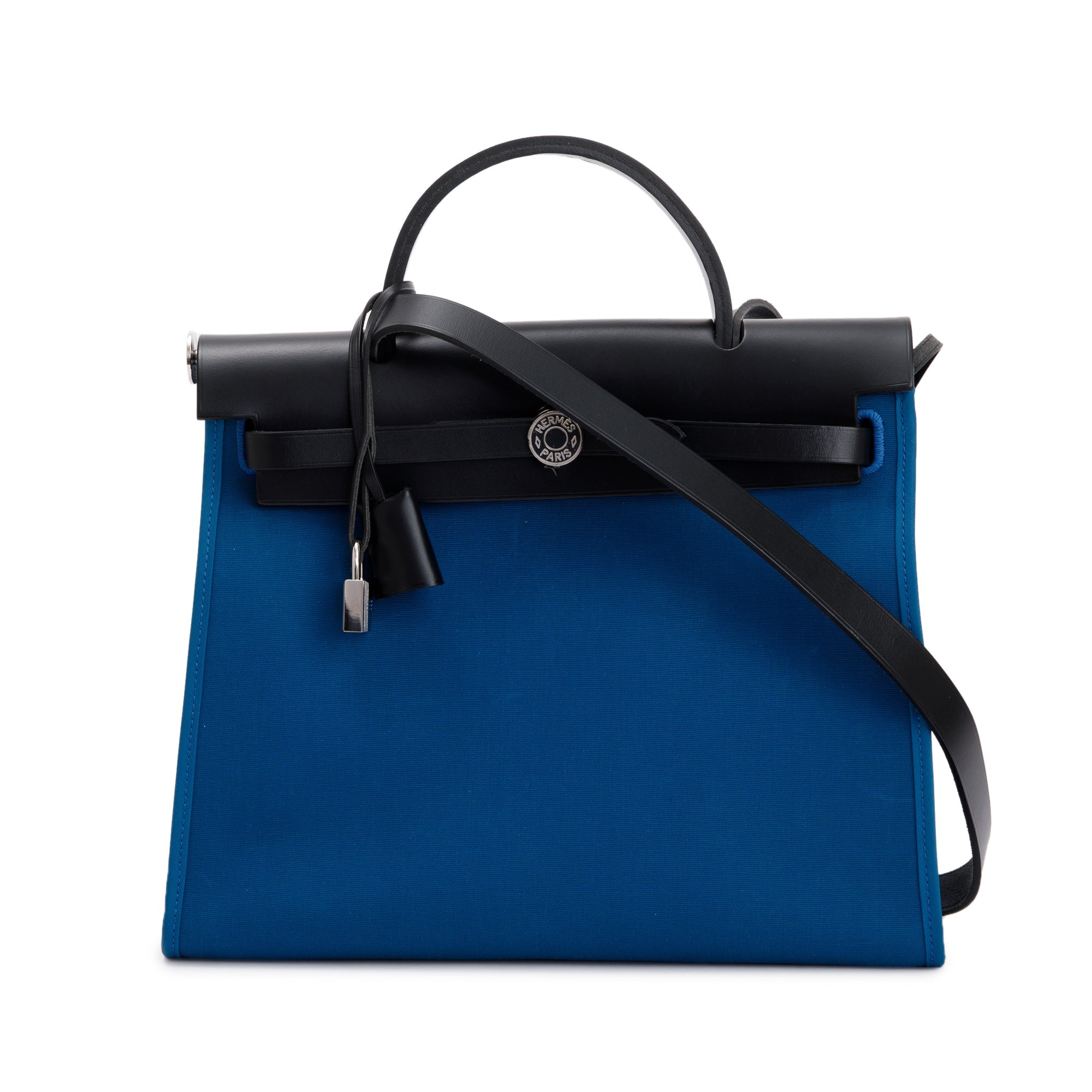 Hermes Black Blue De Malte Toile Vache Hunter Herbag Zip Retourne 31