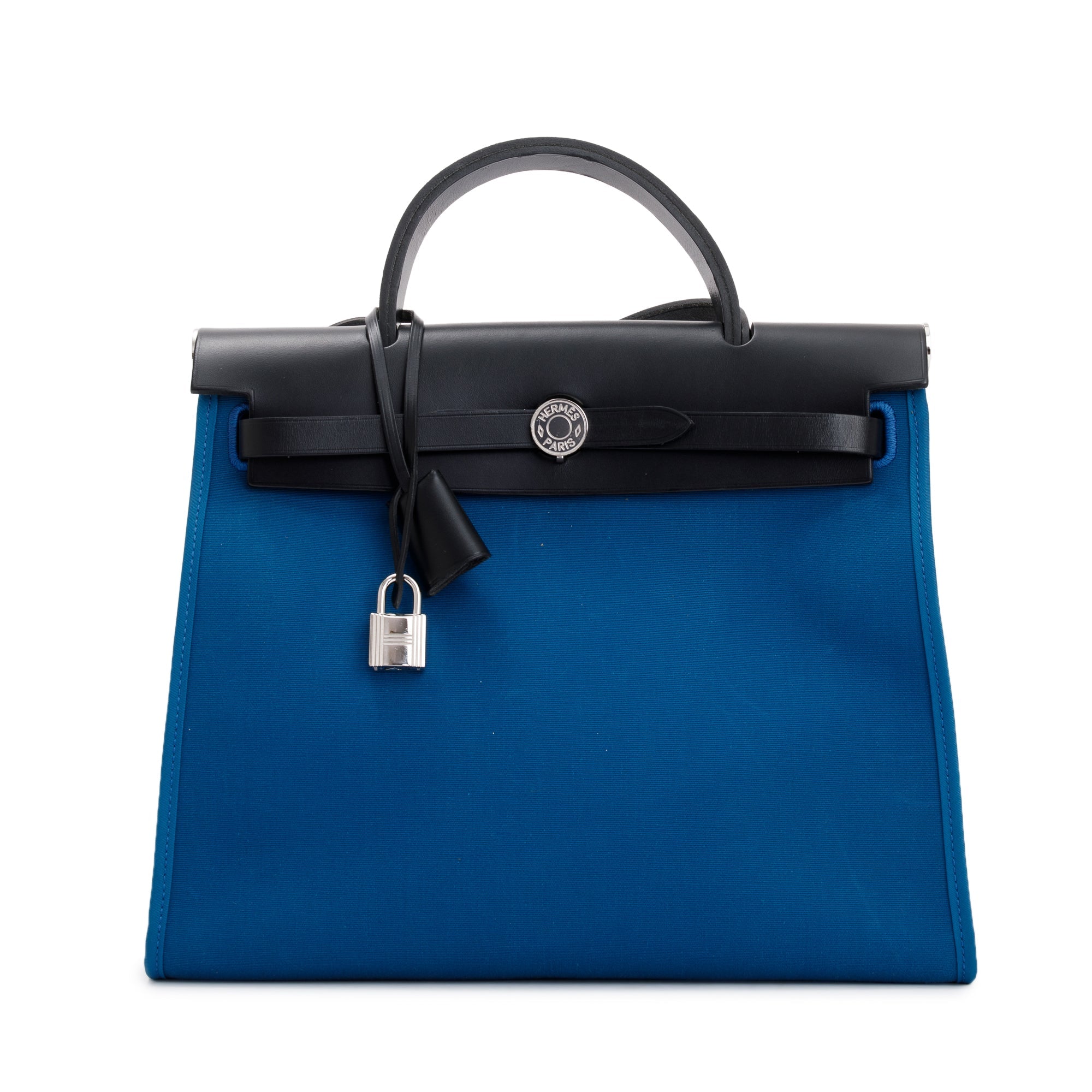 Hermes Black Blue De Malte Toile Vache Hunter Herbag Zip Retourne 31