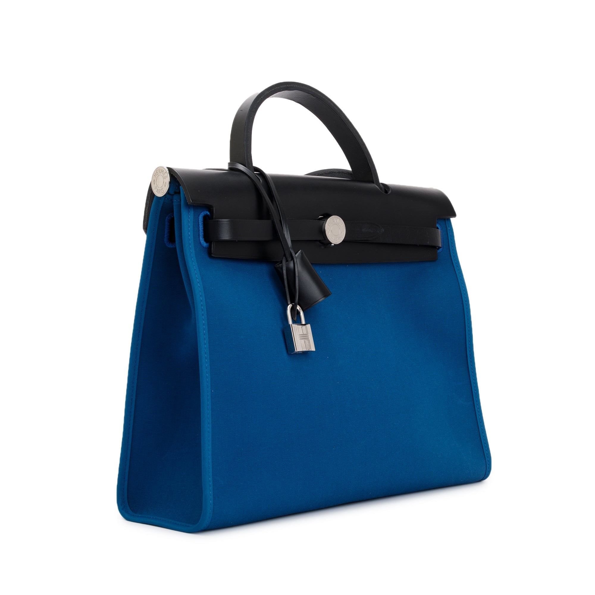 Hermes Black Blue De Malte Toile Vache Hunter Herbag Zip Retourne 31