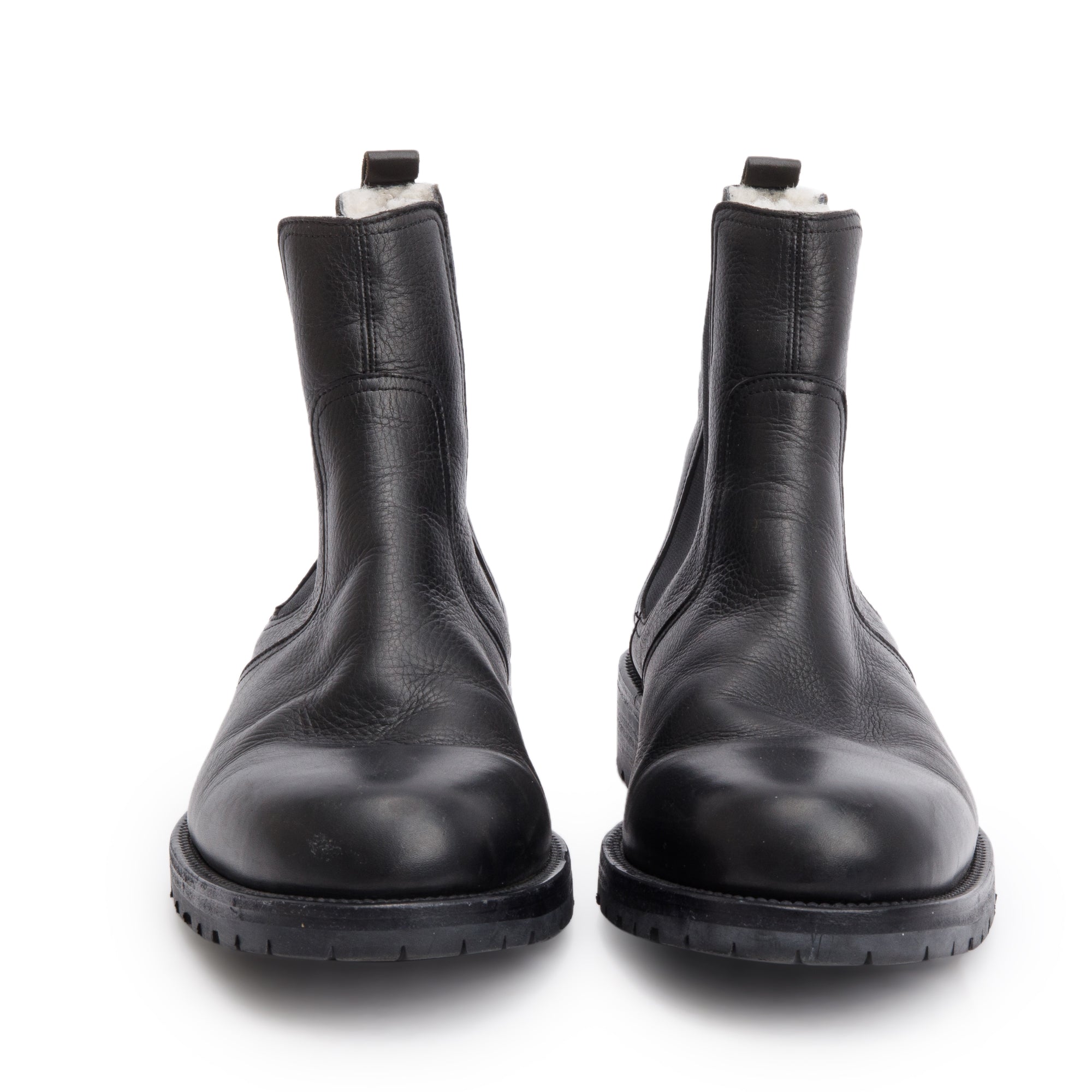 Hermes Black Calfskin Leather Chelsea Ankle Boots, Size 42.5